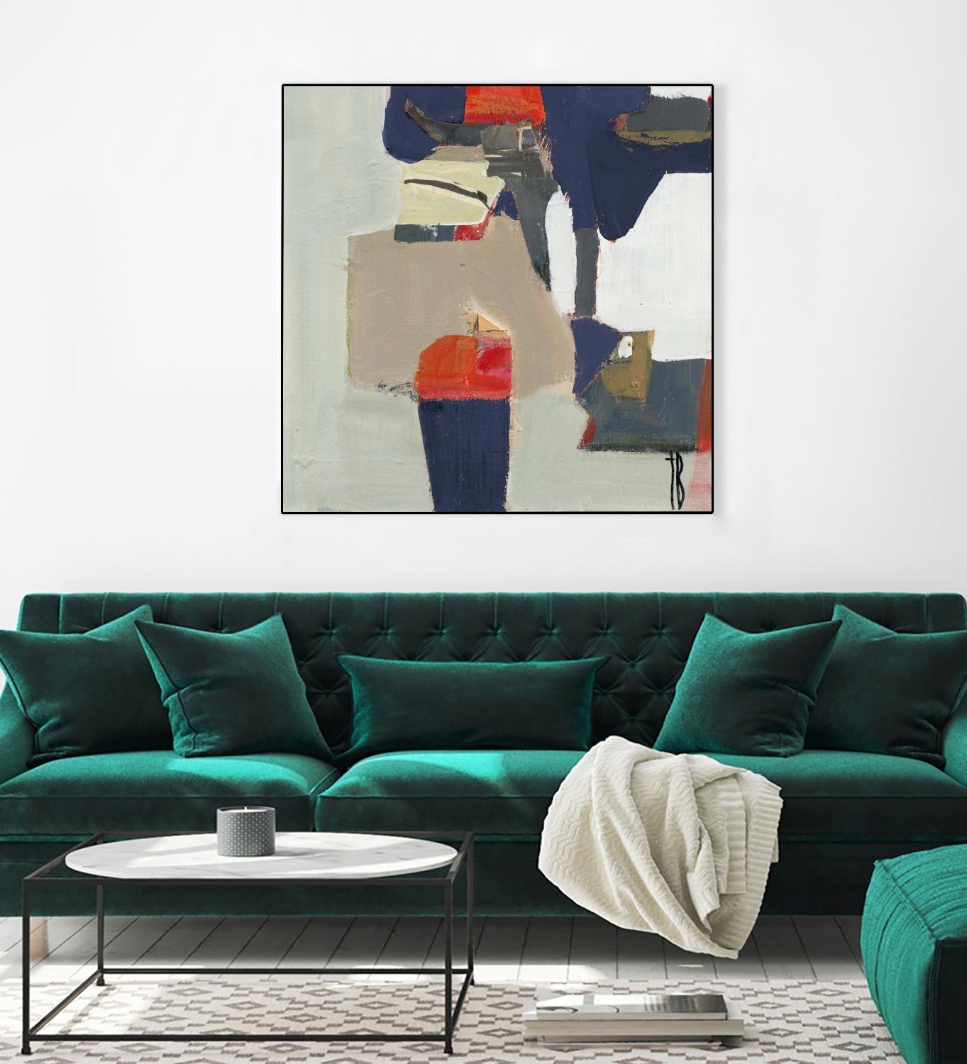 Orange Crush V9 by Terri Burris on GIANT ART - whites & creams abstract geometric