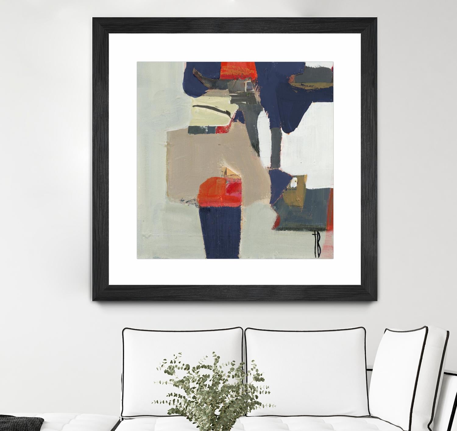 Orange Crush V9 by Terri Burris on GIANT ART - whites & creams abstract geometric