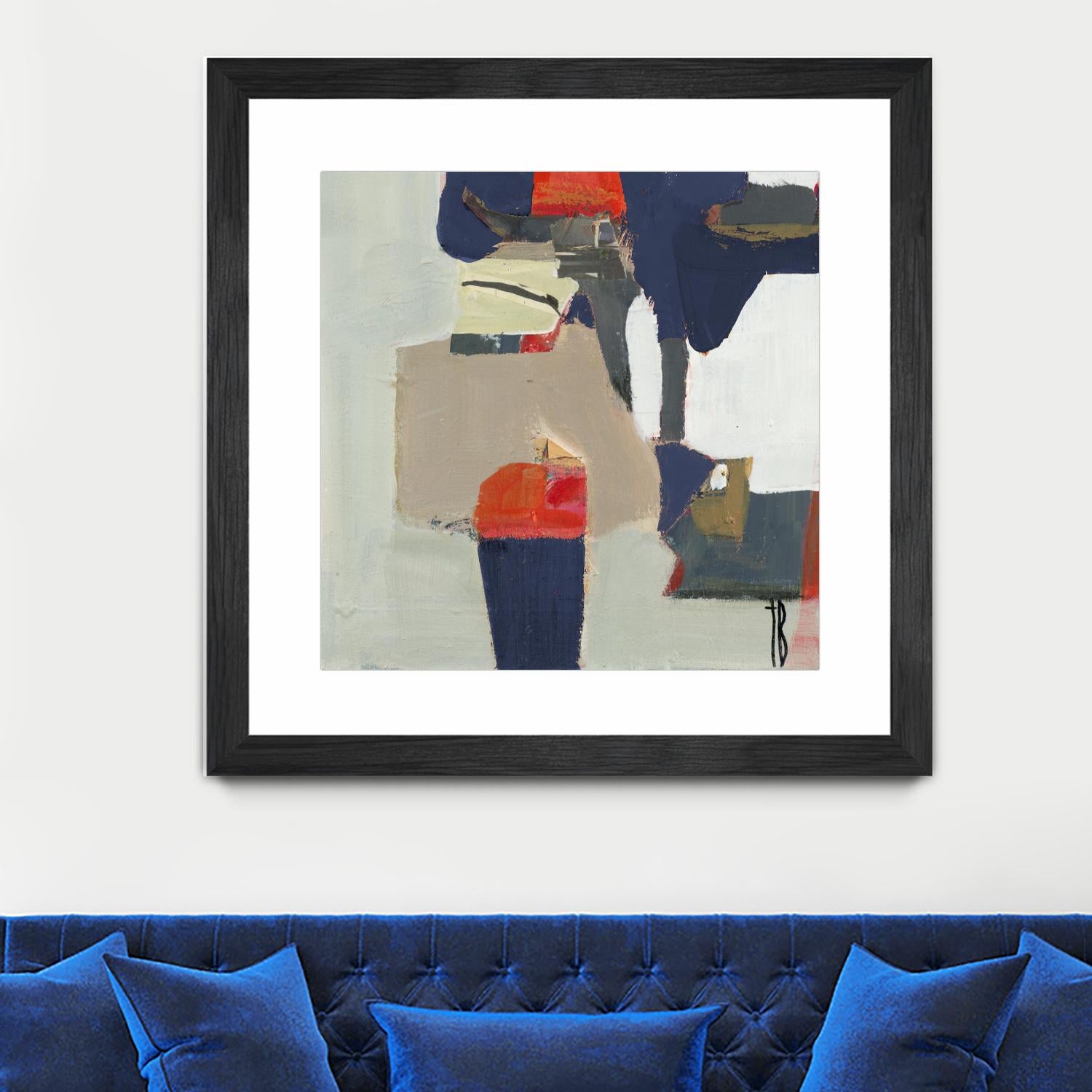 Orange Crush V9 by Terri Burris on GIANT ART - whites & creams abstract geometric