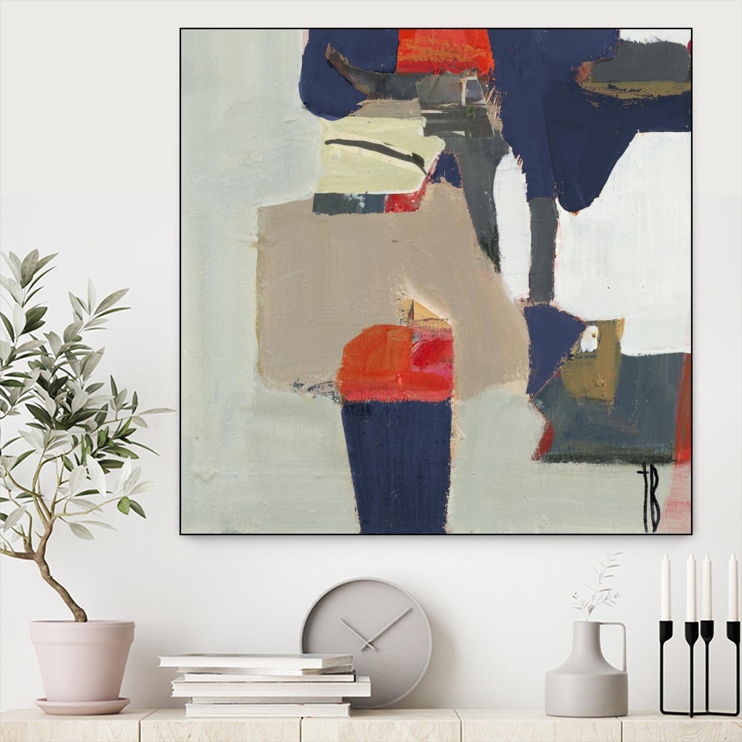 Orange Crush V9 by Terri Burris on GIANT ART - whites & creams abstract geometric