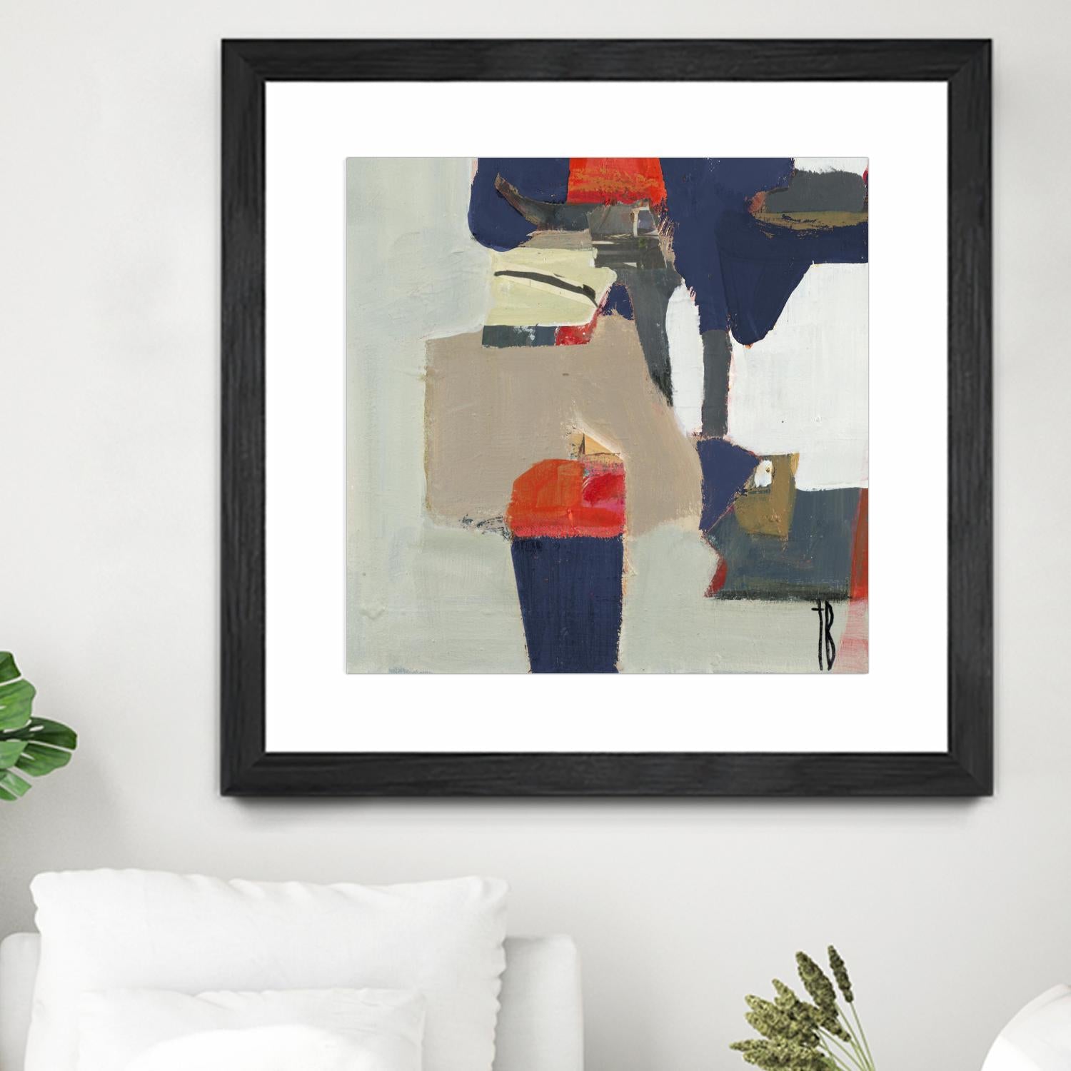 Orange Crush V9 by Terri Burris on GIANT ART - whites & creams abstract geometric