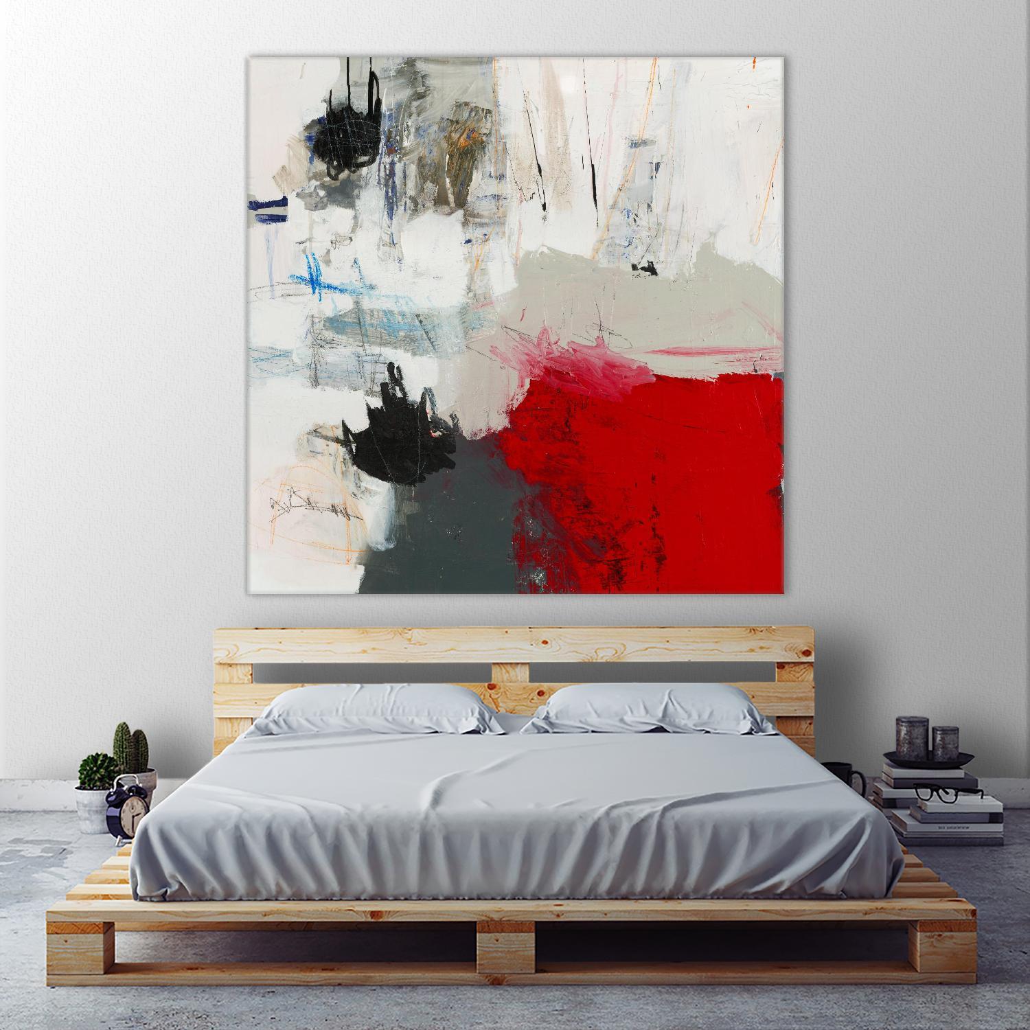 The Mountain Comes To You by Brent Foreman on GIANT ART - whites & creams abstract gray