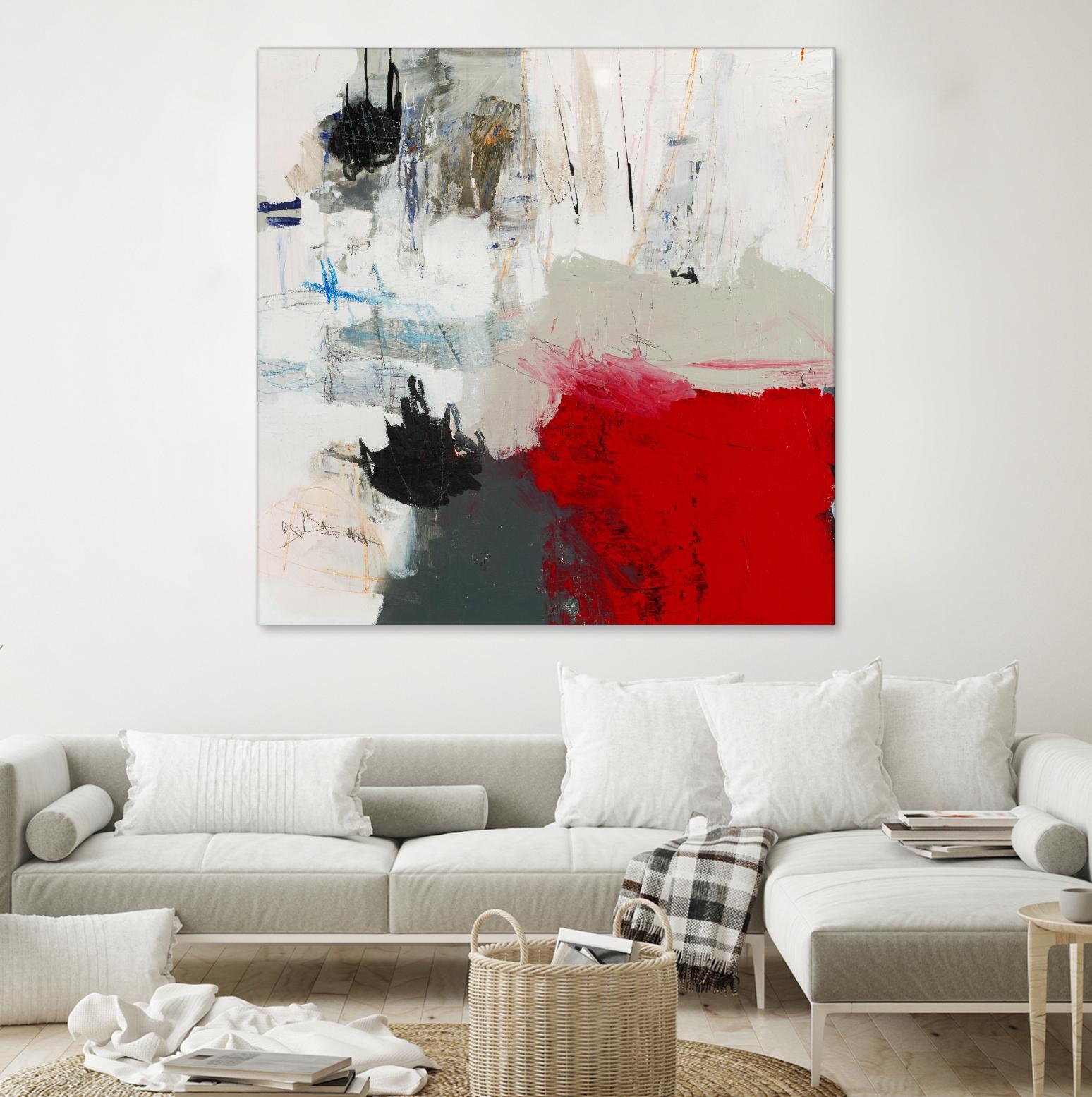 The Mountain Comes To You by Brent Foreman on GIANT ART - whites & creams abstract gray