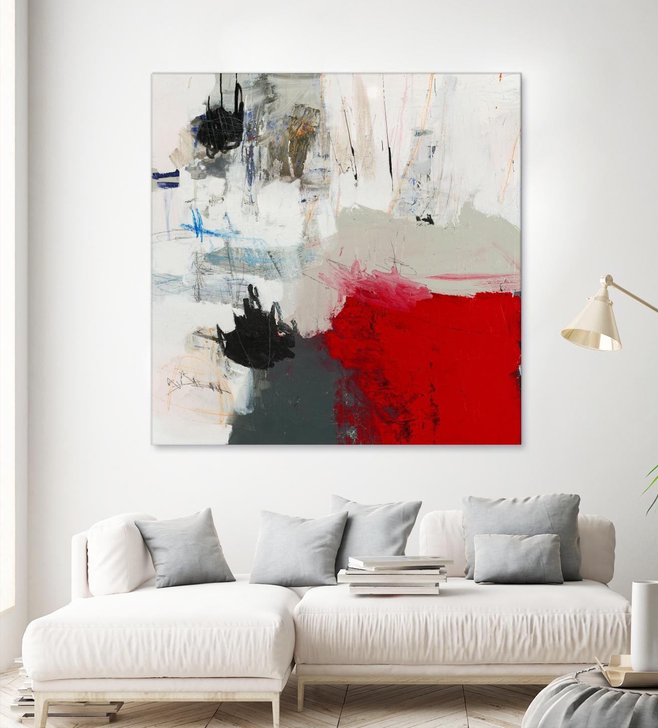 The Mountain Comes To You by Brent Foreman on GIANT ART - whites & creams abstract gray