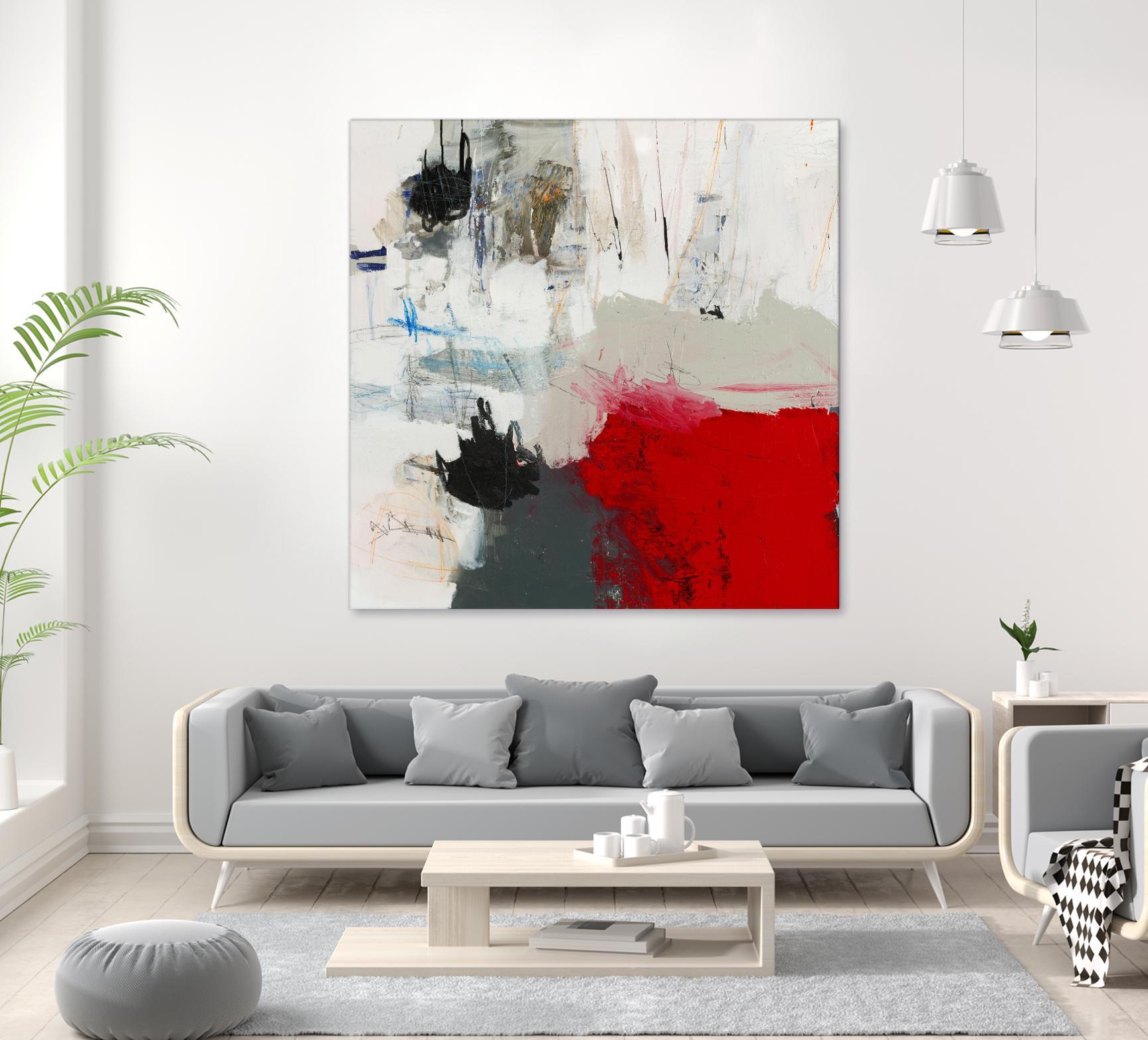 The Mountain Comes To You by Brent Foreman on GIANT ART - whites & creams abstract gray