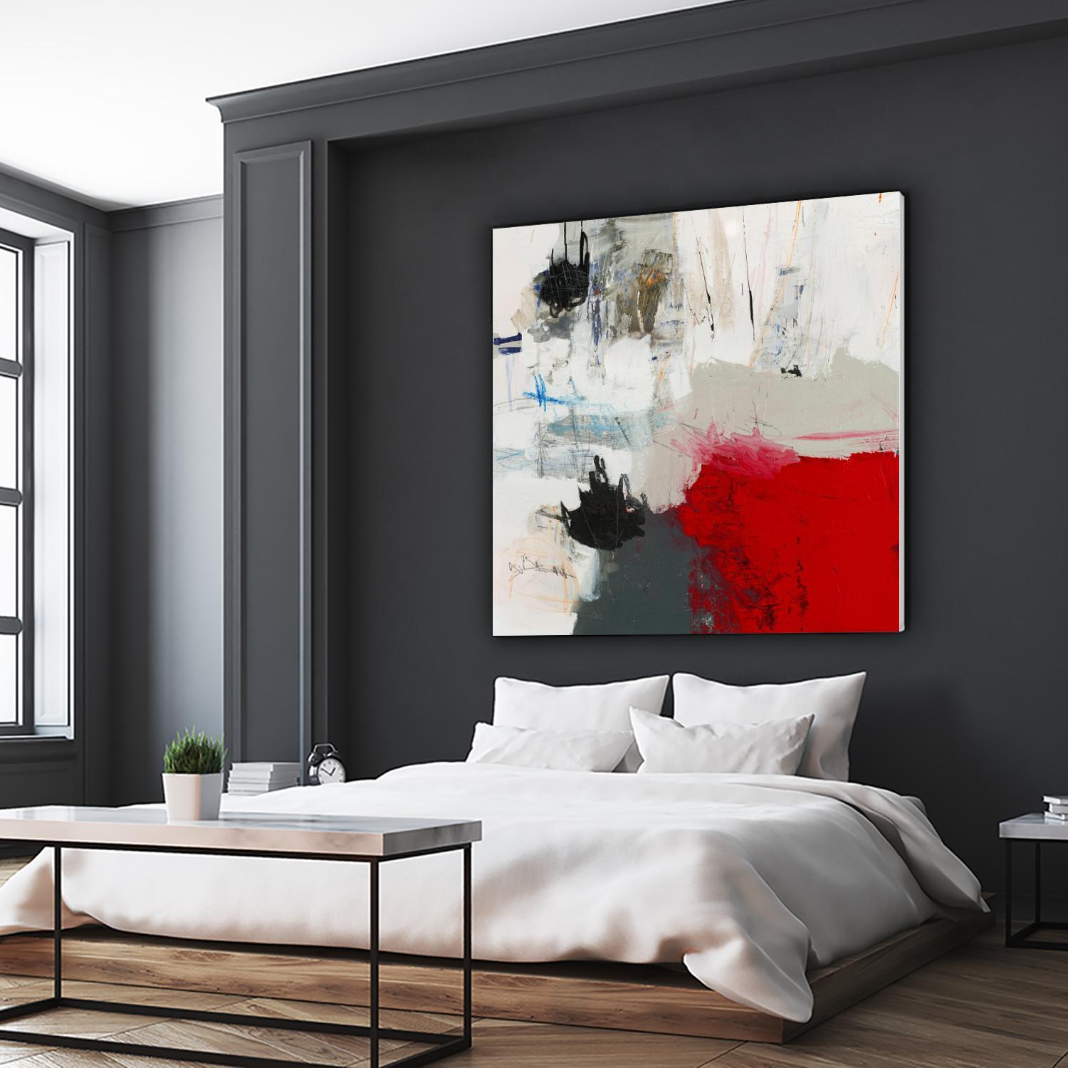 The Mountain Comes To You by Brent Foreman on GIANT ART - whites & creams abstract gray