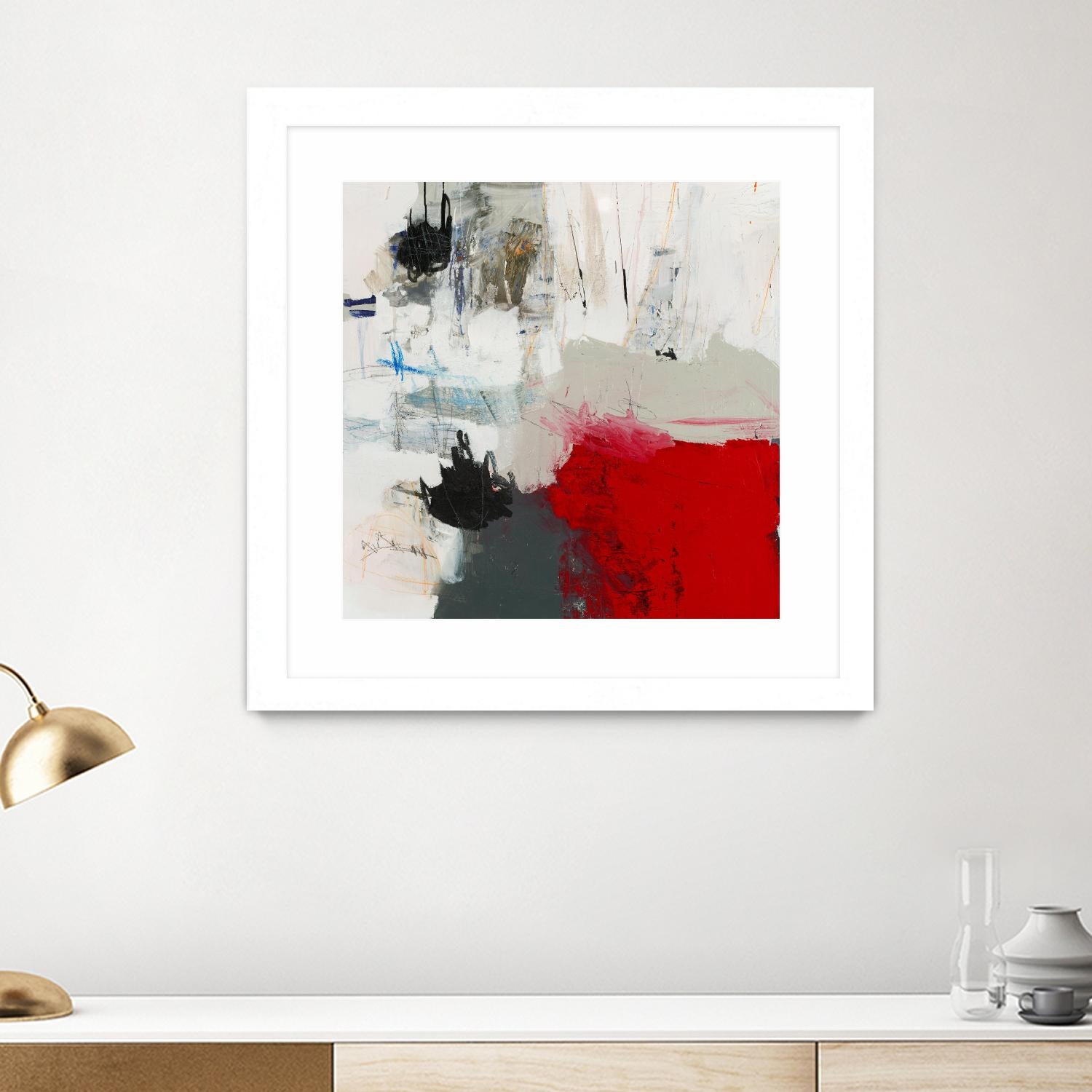 The Mountain Comes To You by Brent Foreman on GIANT ART - whites & creams abstract gray