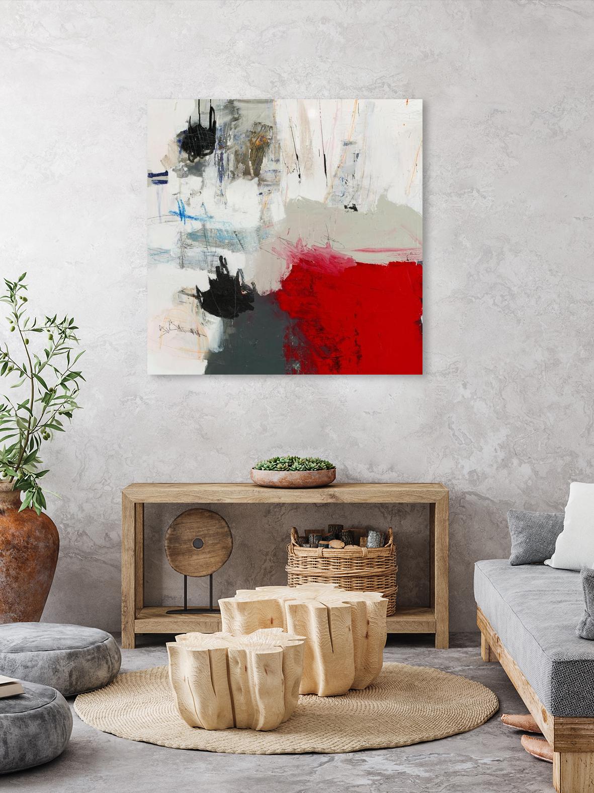 The Mountain Comes To You by Brent Foreman on GIANT ART - whites & creams abstract gray