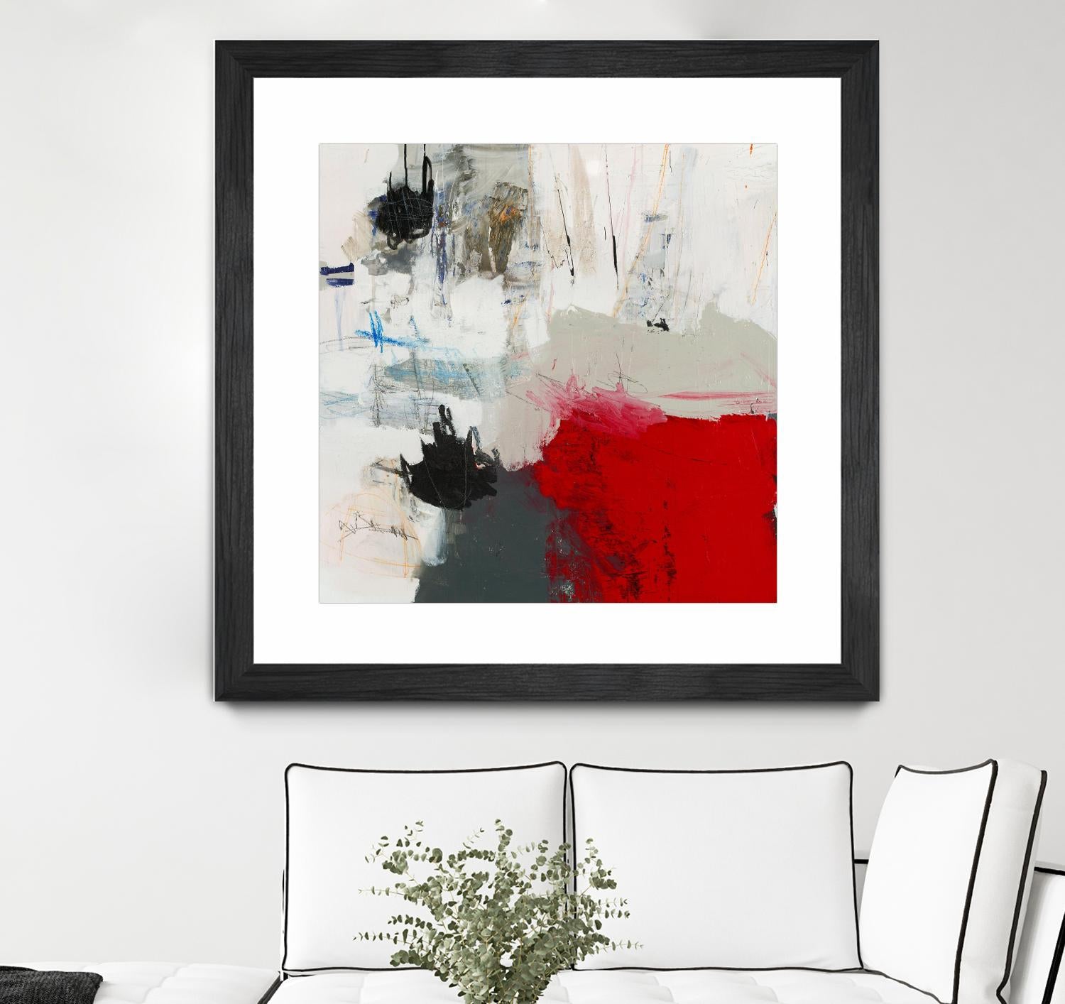 The Mountain Comes To You by Brent Foreman on GIANT ART - whites & creams abstract gray