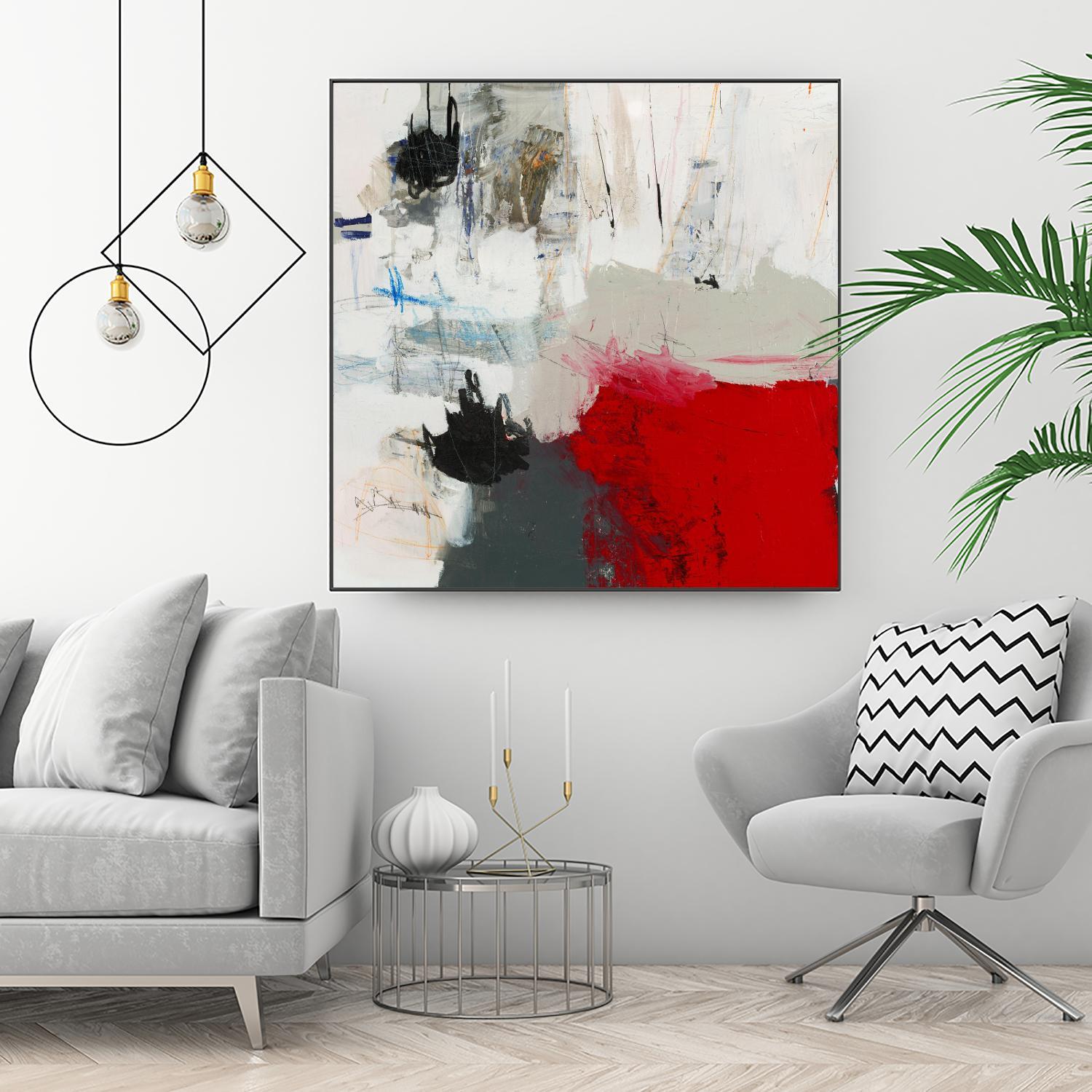 The Mountain Comes To You by Brent Foreman on GIANT ART - whites & creams abstract gray