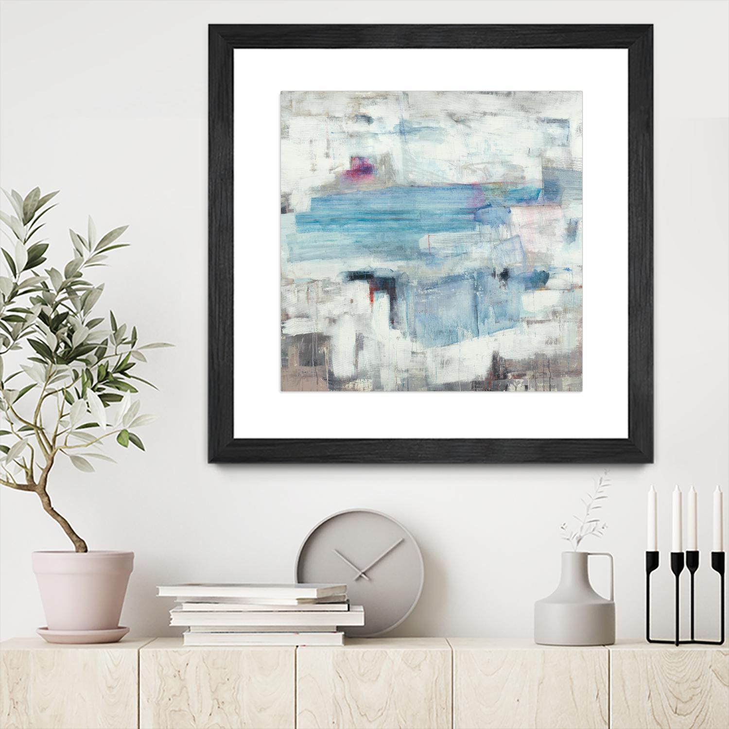 Continue The Narrative by Brent Foreman on GIANT ART - whites & creams abstract blue