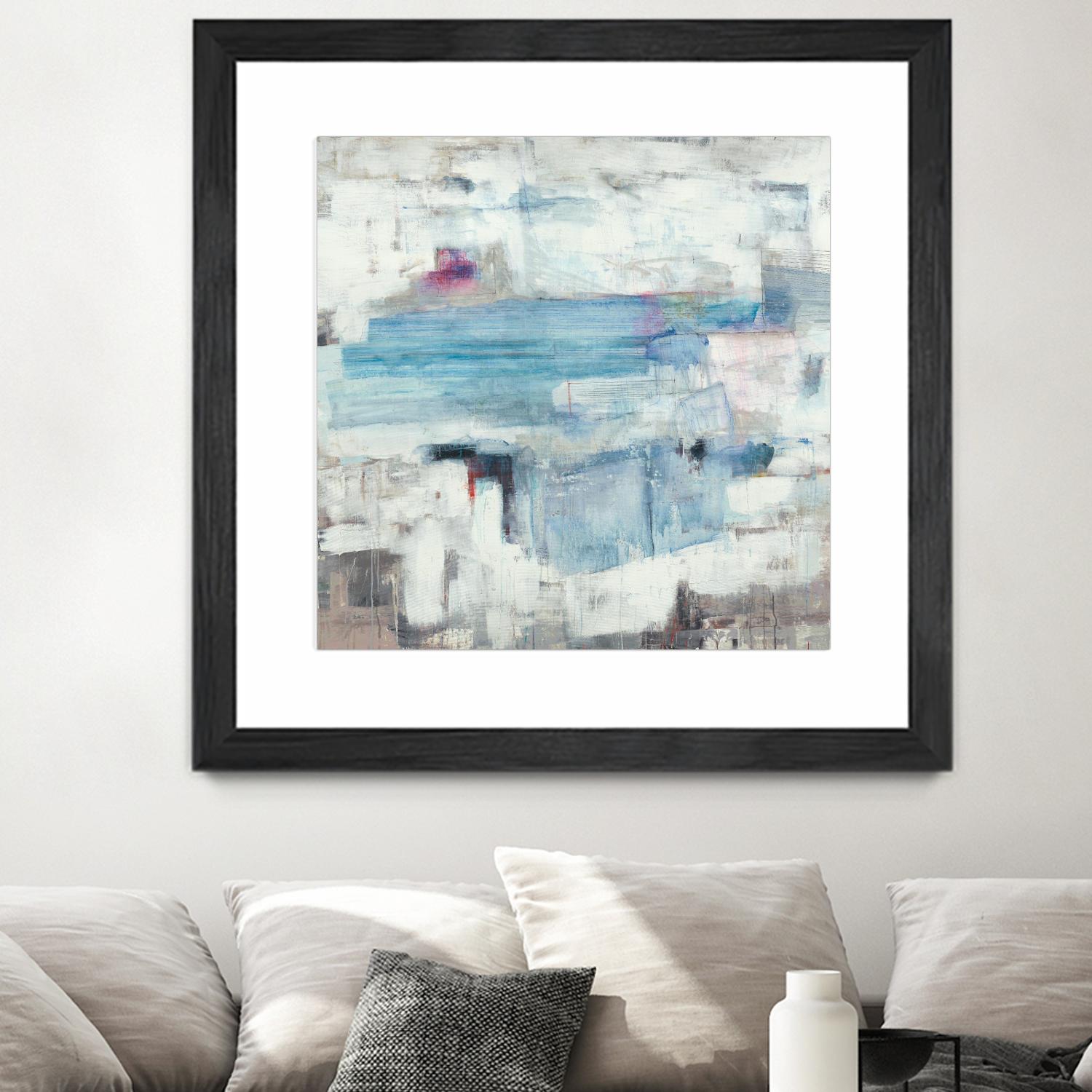 Continue The Narrative by Brent Foreman on GIANT ART - whites & creams abstract blue