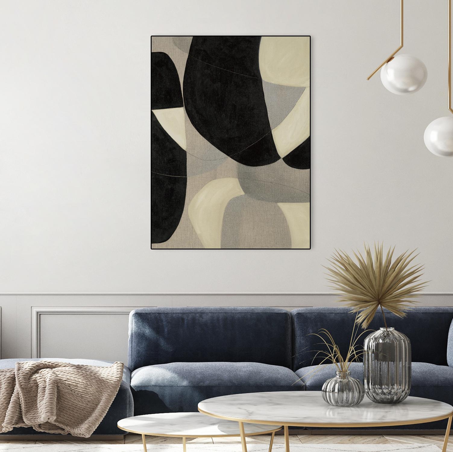 Gravity IV by Kippi Leonard on GIANT ART - blacks organic shapes