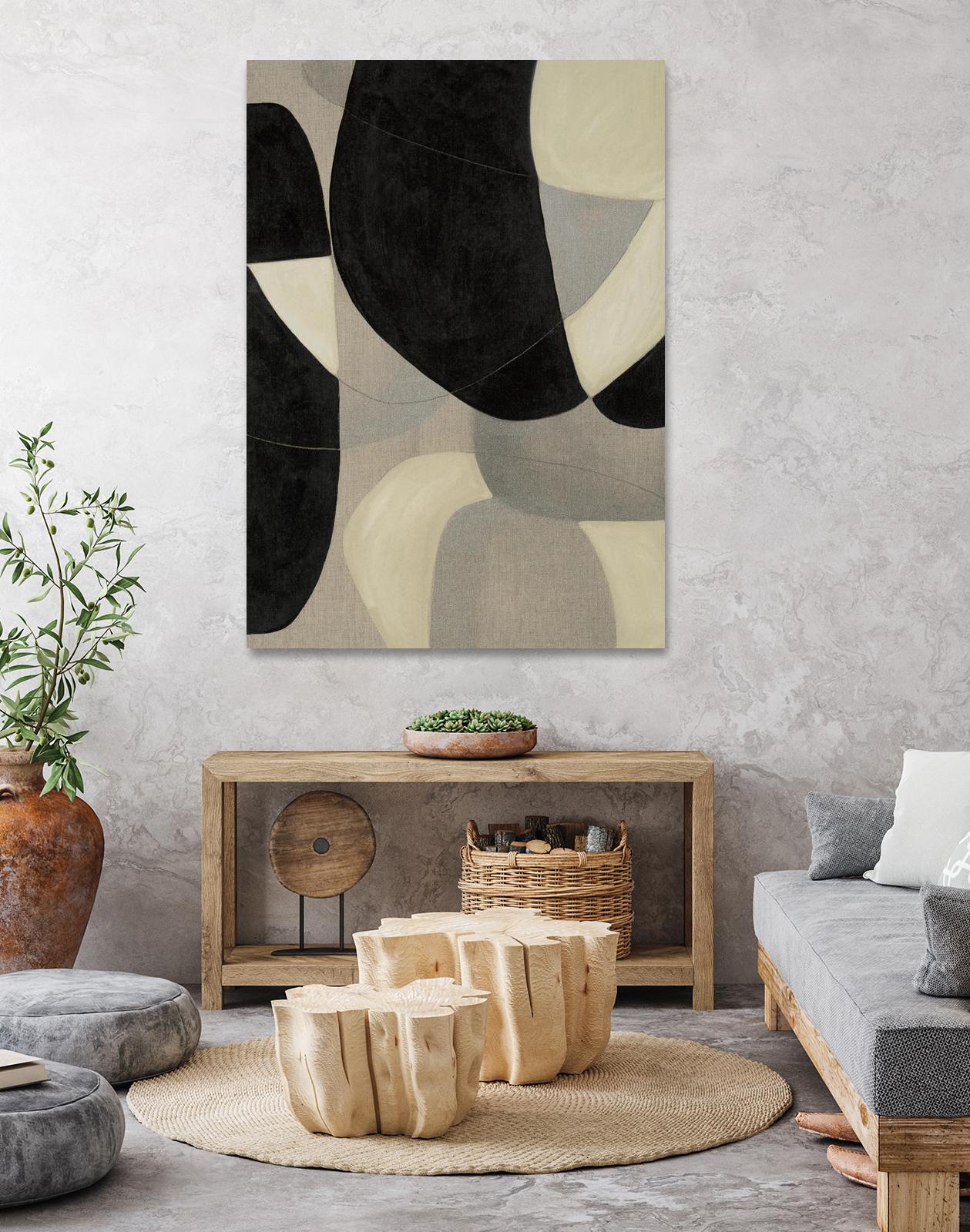 Gravity IV by Kippi Leonard on GIANT ART - blacks organic shapes