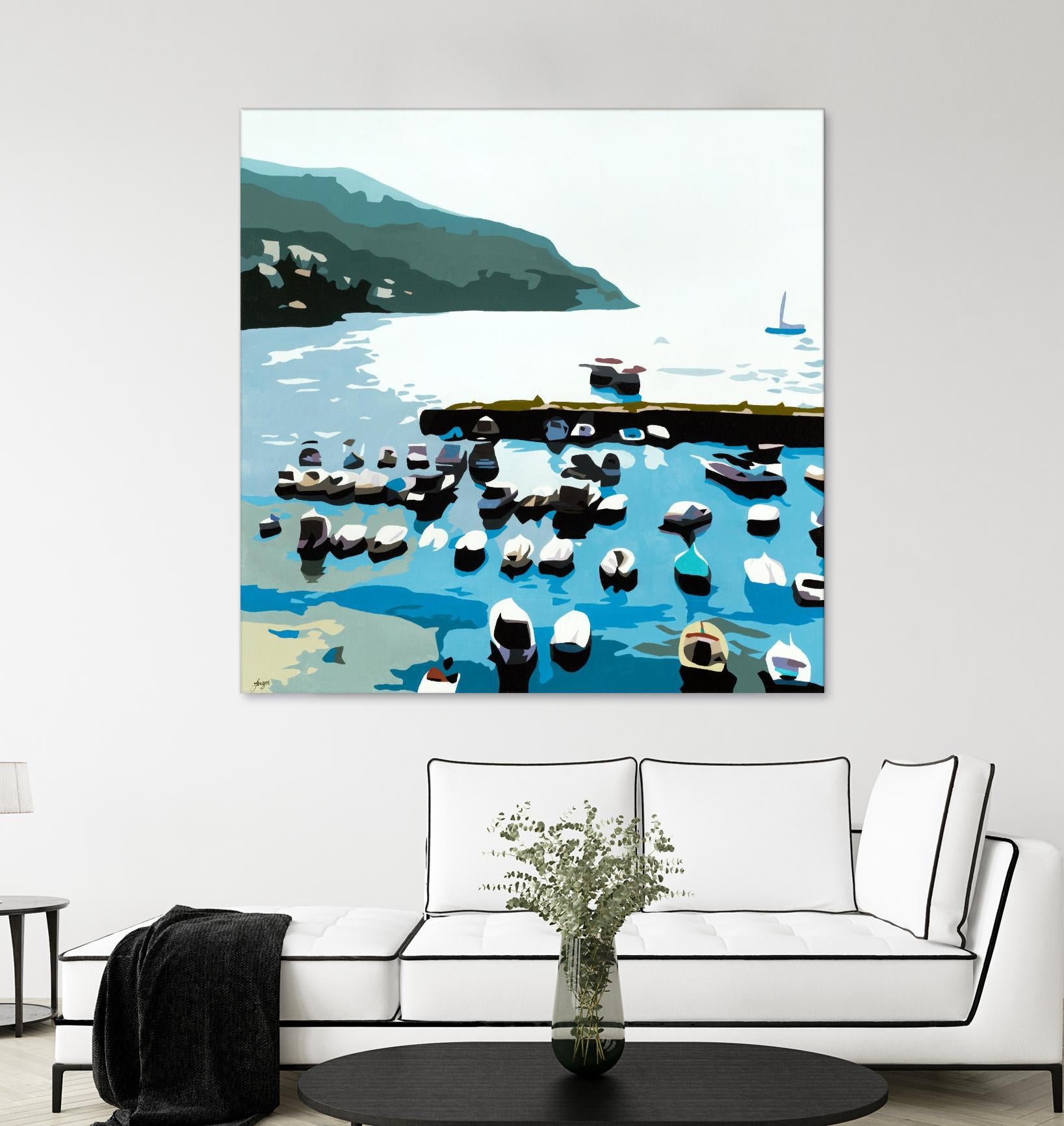 Boats by Beth Ann Lawson on GIANT ART - blues coastal ocean