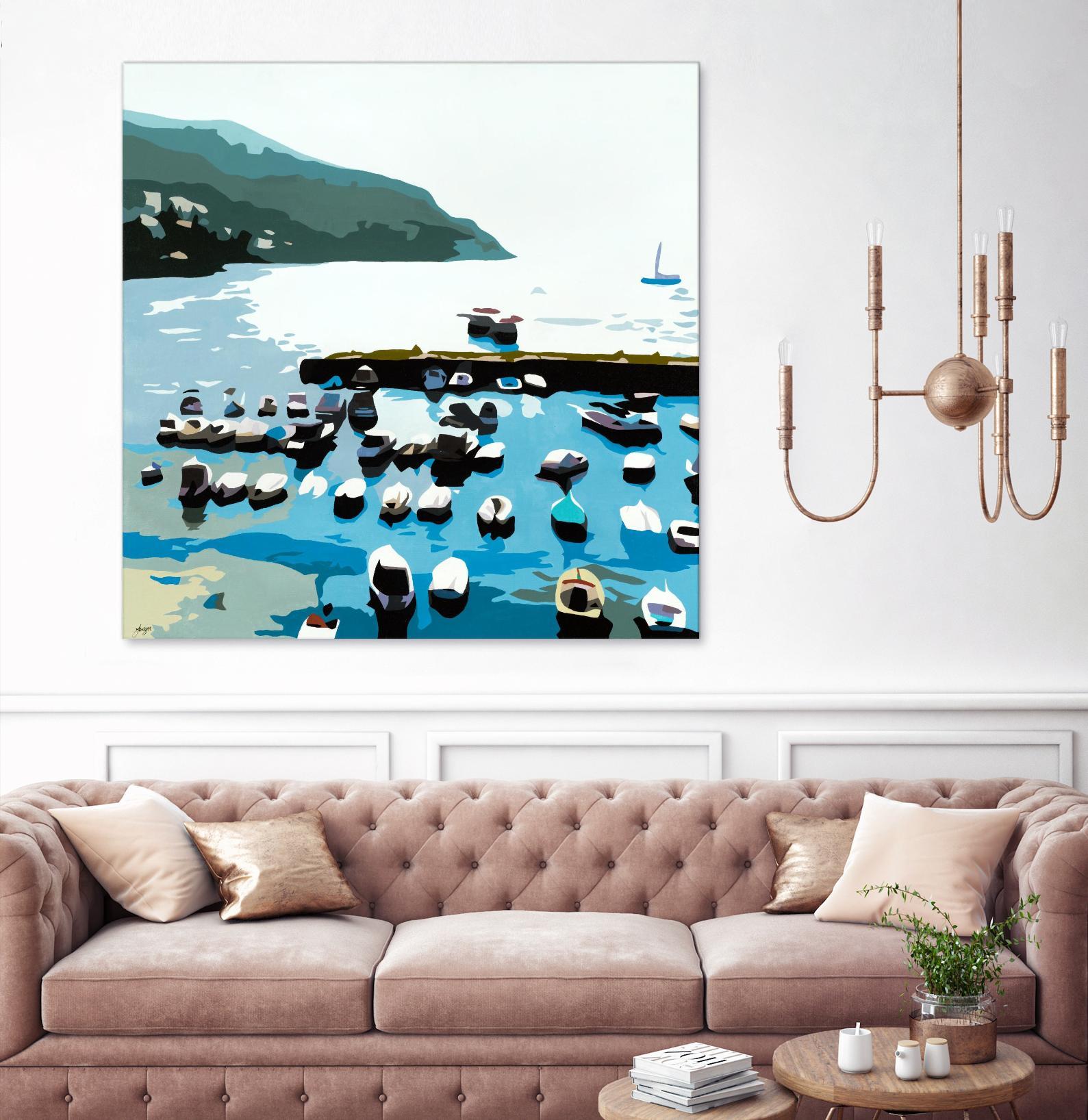 Boats by Beth Ann Lawson on GIANT ART - blues coastal ocean