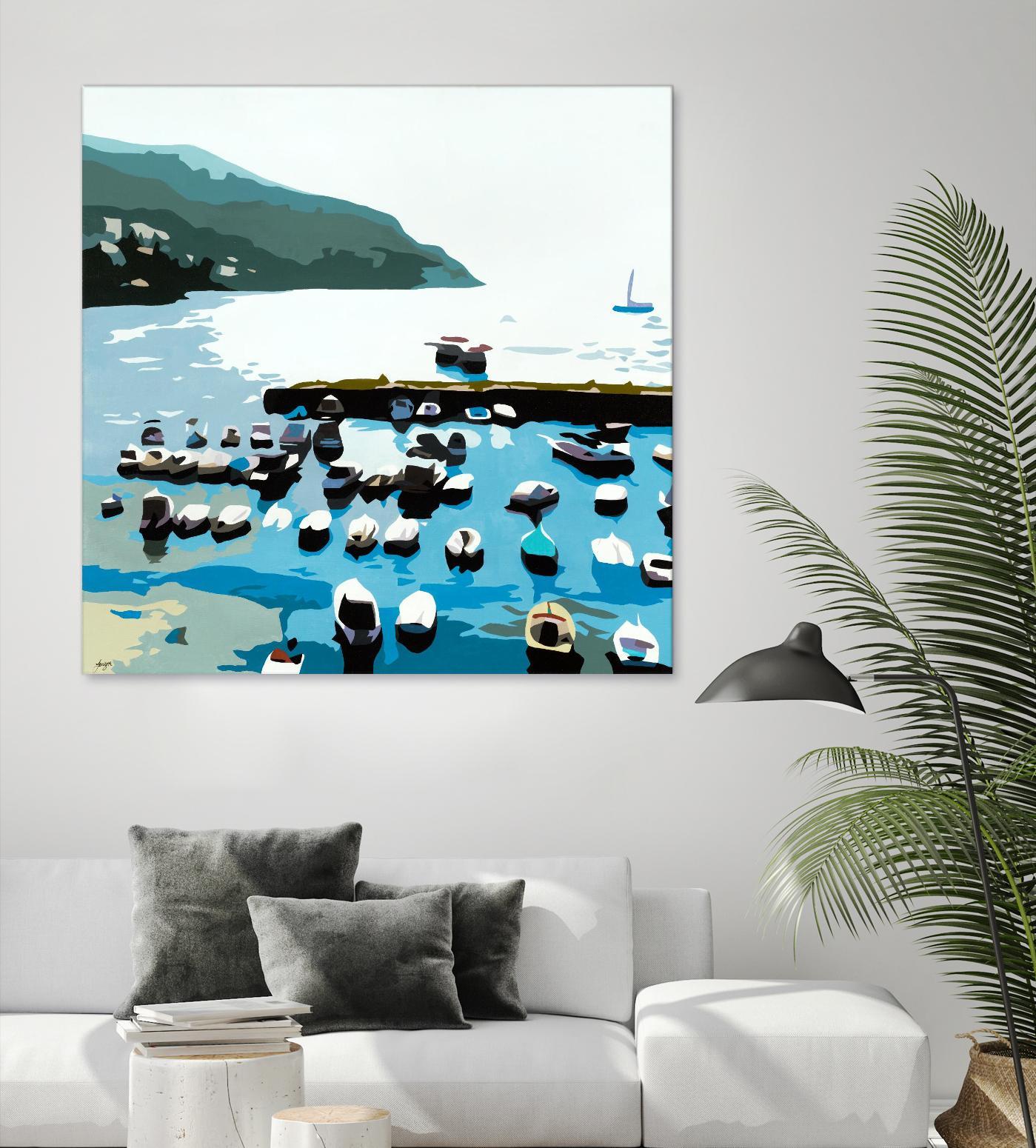 Boats by Beth Ann Lawson on GIANT ART - blues coastal ocean