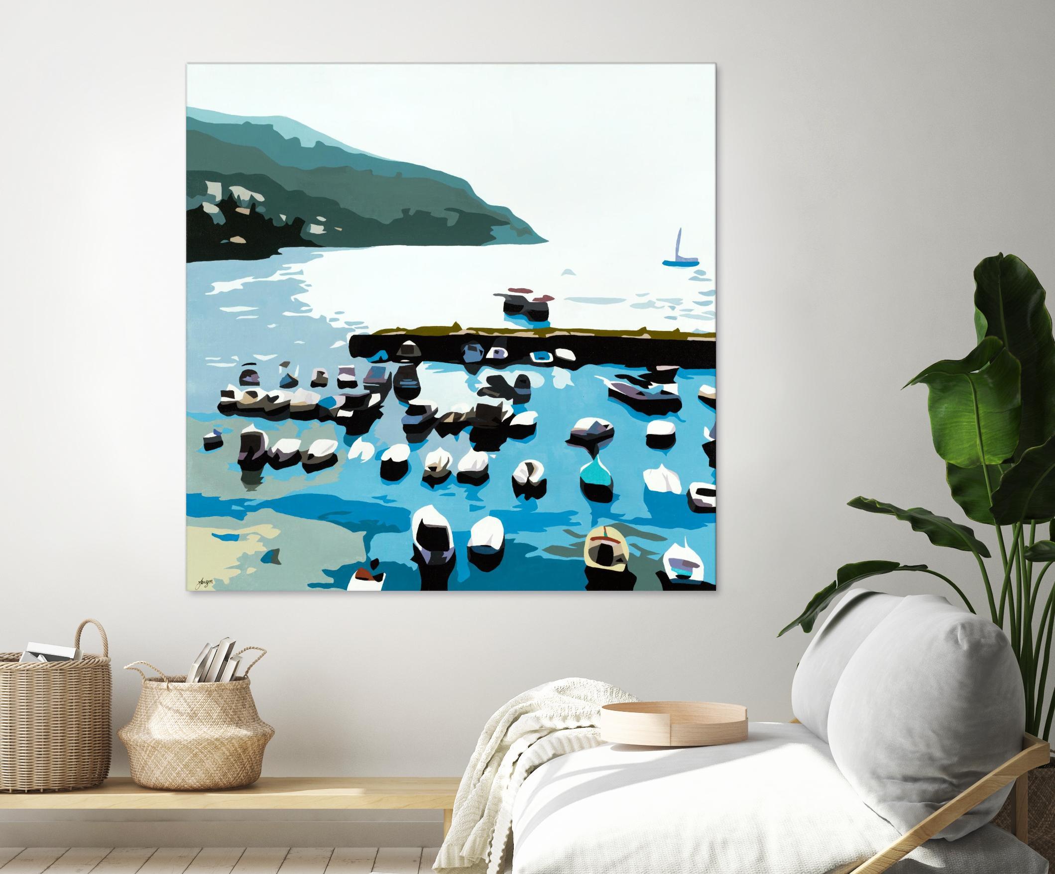 Boats by Beth Ann Lawson on GIANT ART - blues coastal ocean