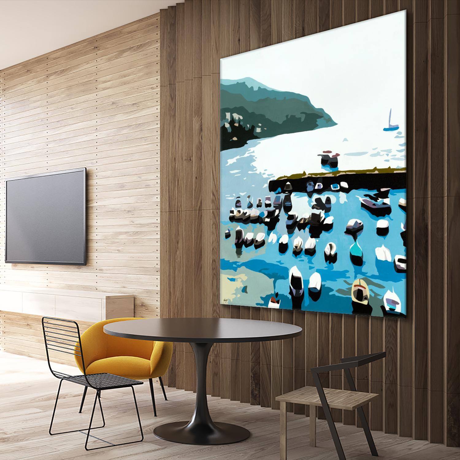 Boats by Beth Ann Lawson on GIANT ART - blues coastal ocean