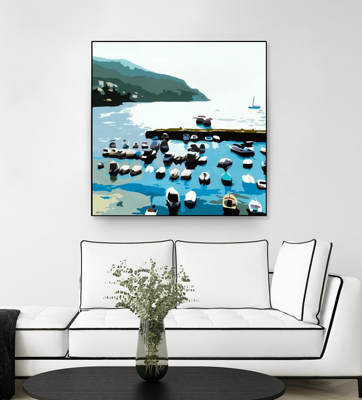 Boats by Beth Ann Lawson on GIANT ART - blues coastal ocean