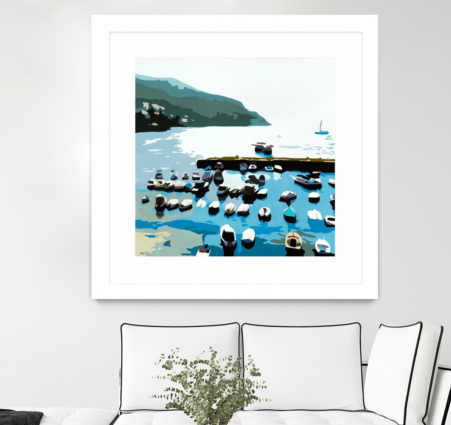 Boats by Beth Ann Lawson on GIANT ART - blues coastal ocean