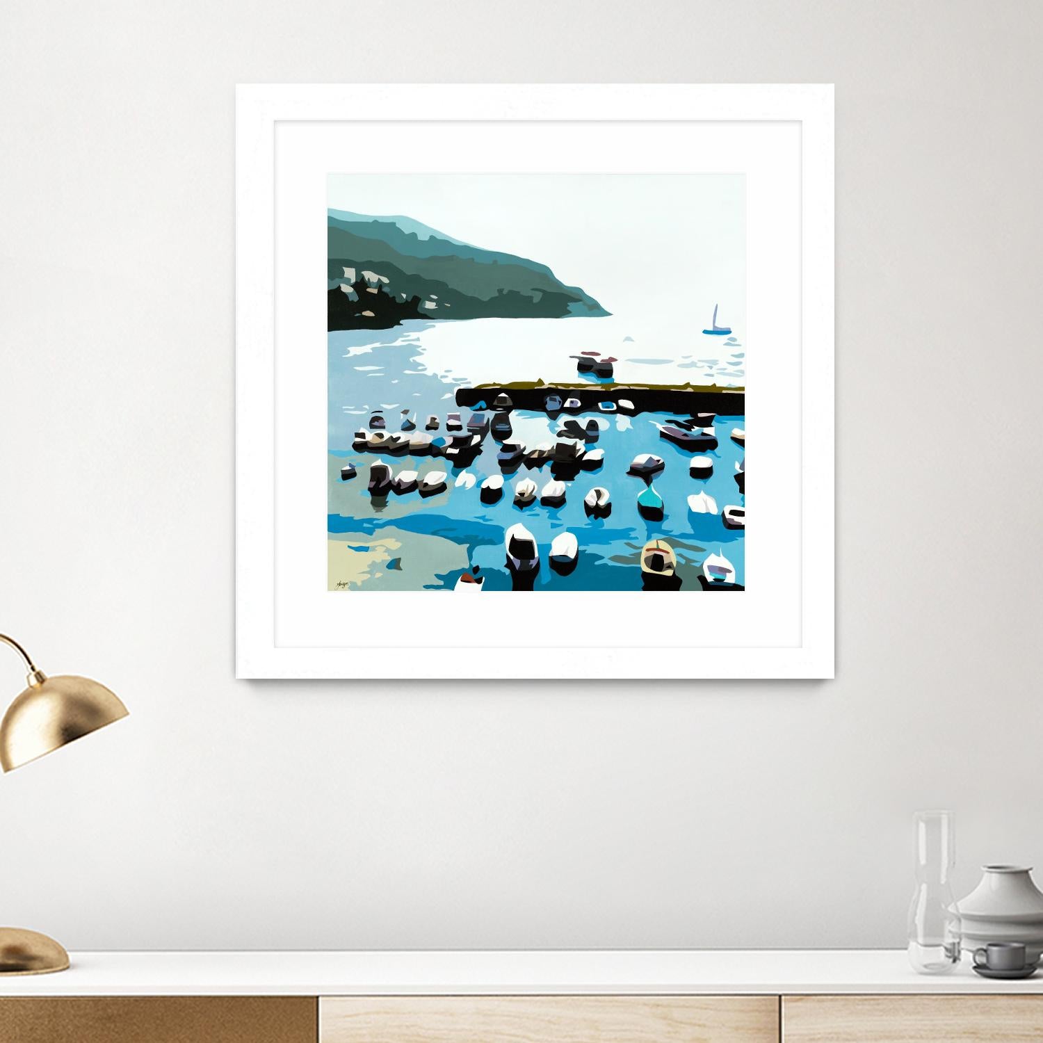 Boats by Beth Ann Lawson on GIANT ART - blues coastal ocean