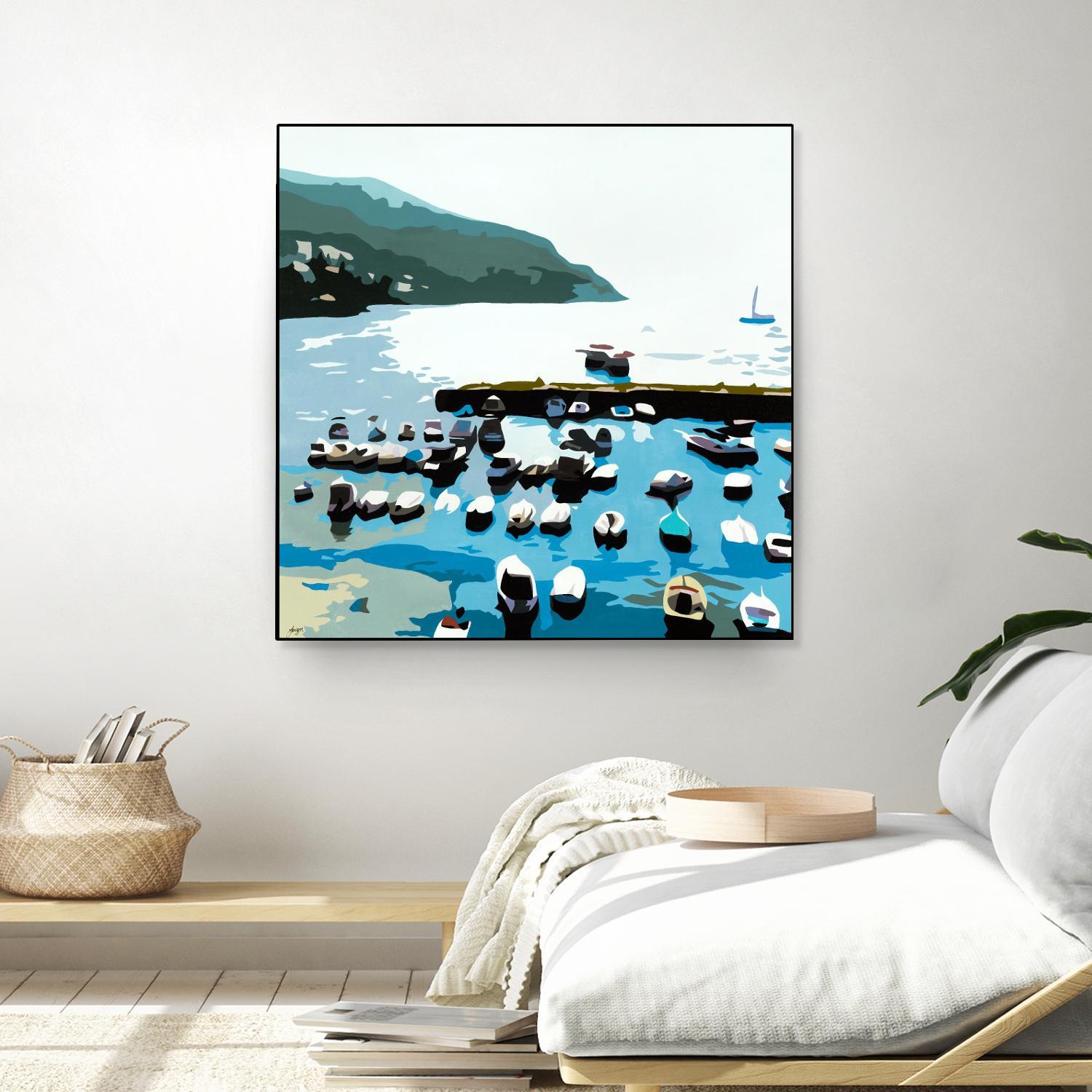 Boats by Beth Ann Lawson on GIANT ART - blues coastal ocean