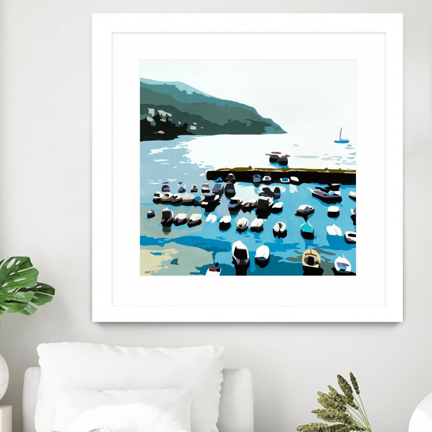 Boats by Beth Ann Lawson on GIANT ART - blues coastal ocean