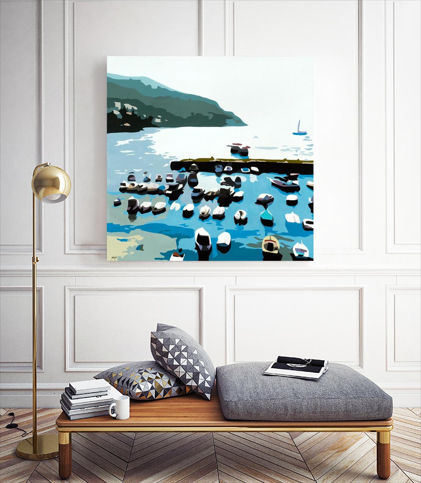 Boats by Beth Ann Lawson on GIANT ART - blues coastal ocean