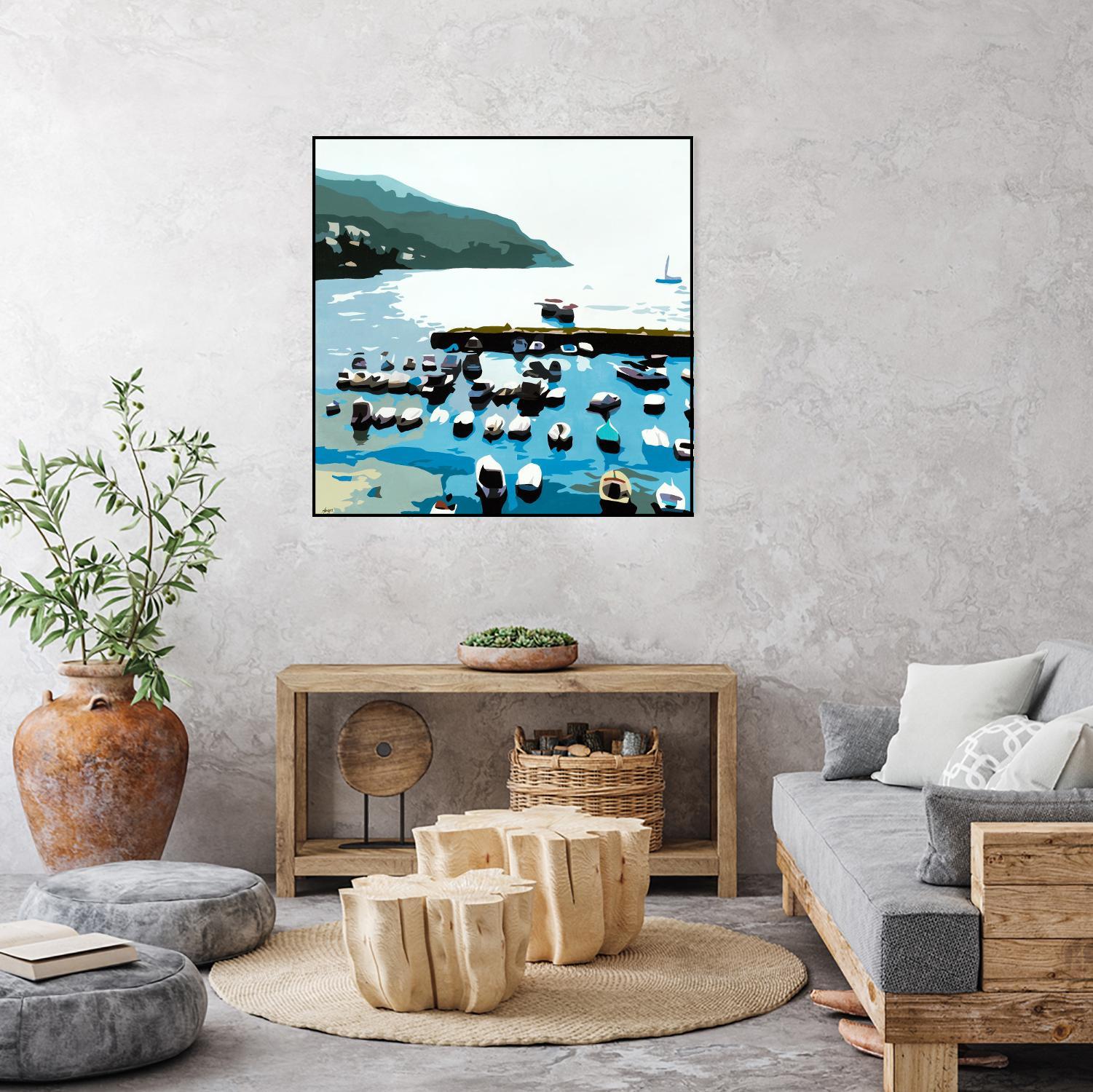 Boats by Beth Ann Lawson on GIANT ART - blues coastal ocean