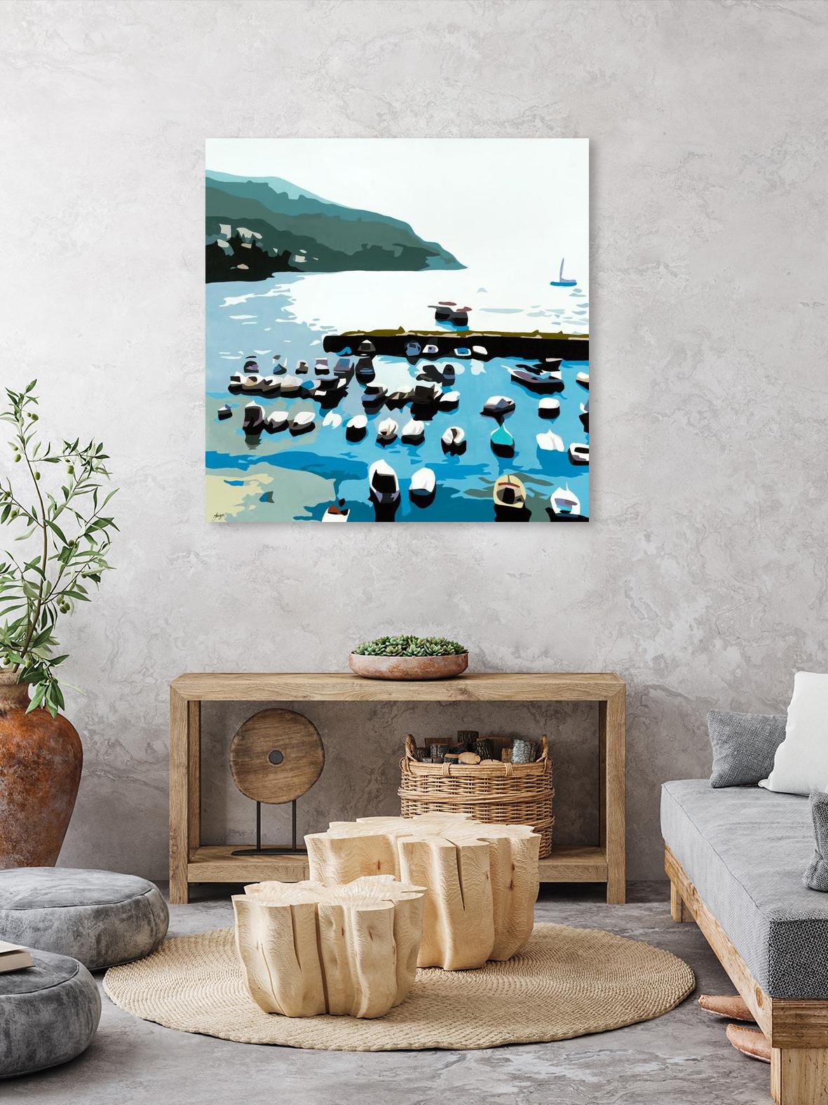 Boats by Beth Ann Lawson on GIANT ART - blues coastal ocean