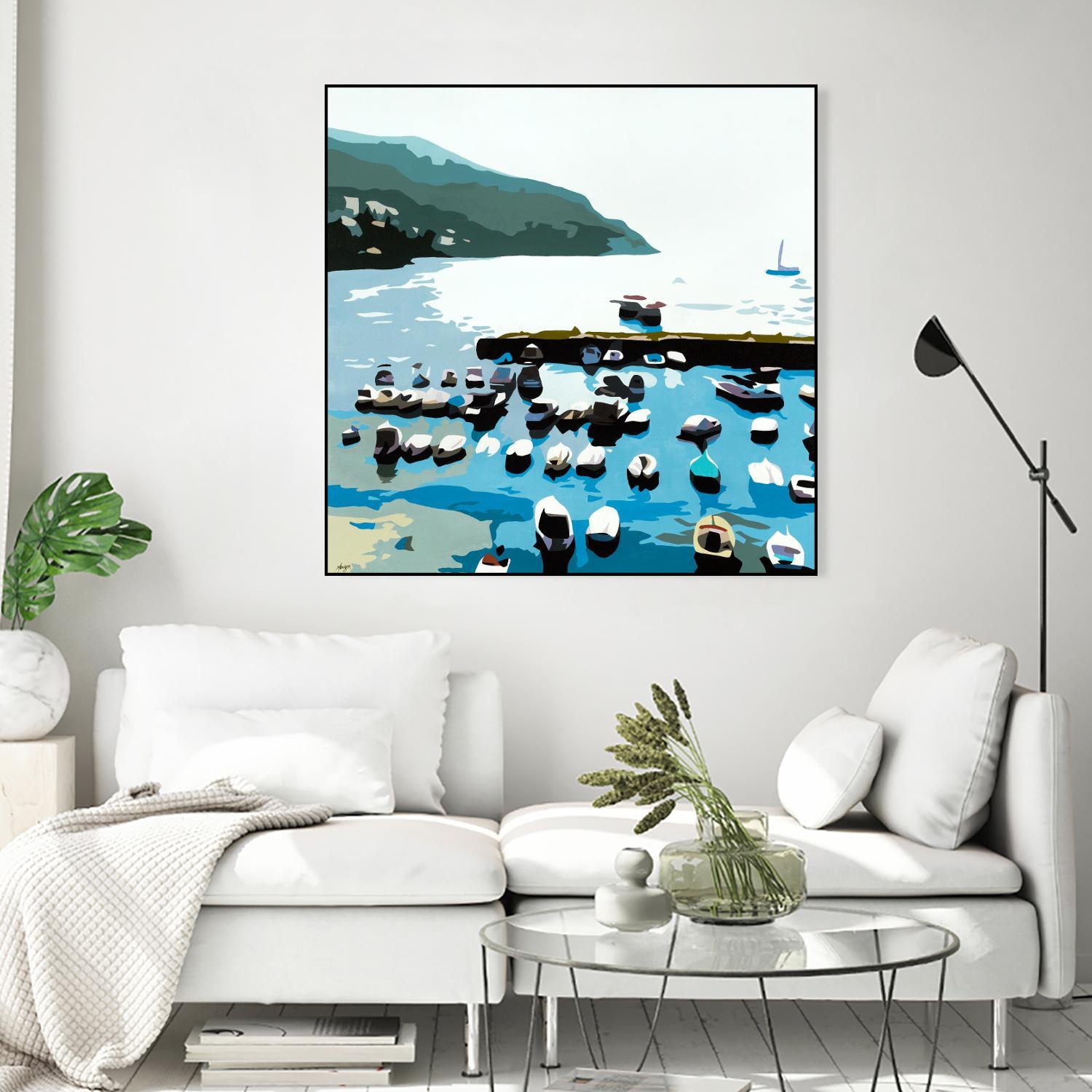 Boats by Beth Ann Lawson on GIANT ART - blues coastal ocean