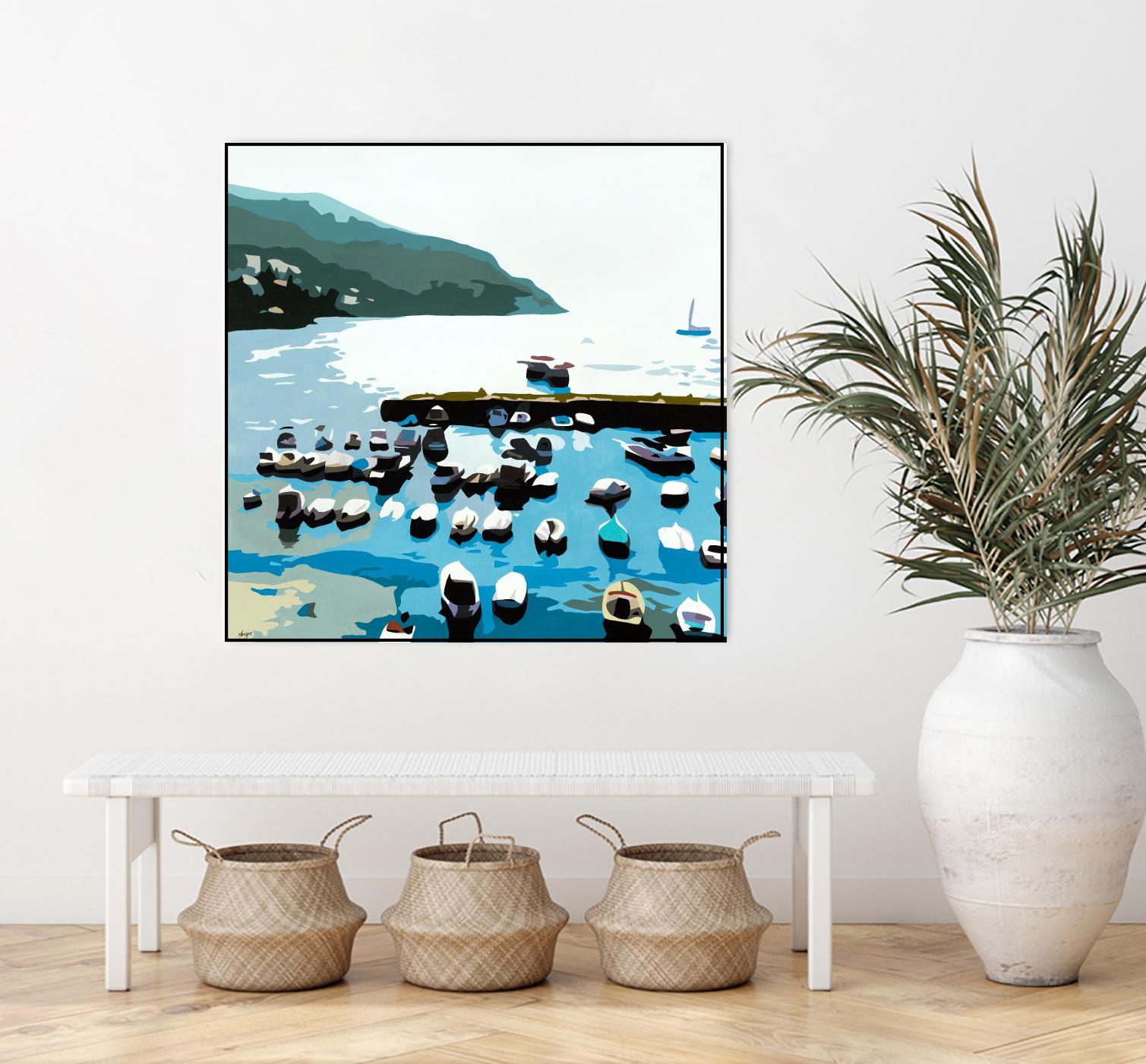 Boats by Beth Ann Lawson on GIANT ART - blues coastal ocean