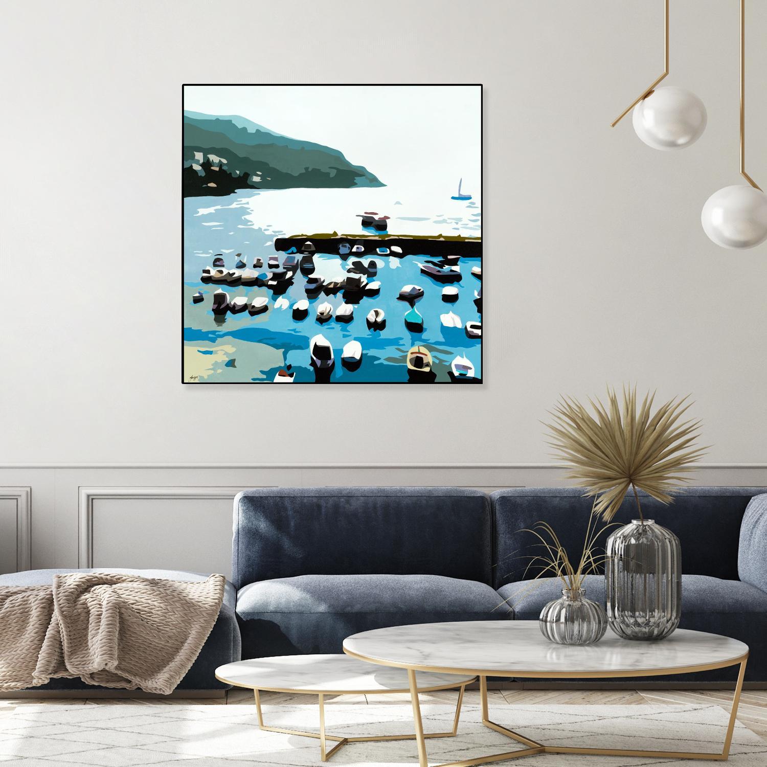 Boats by Beth Ann Lawson on GIANT ART - blues coastal ocean