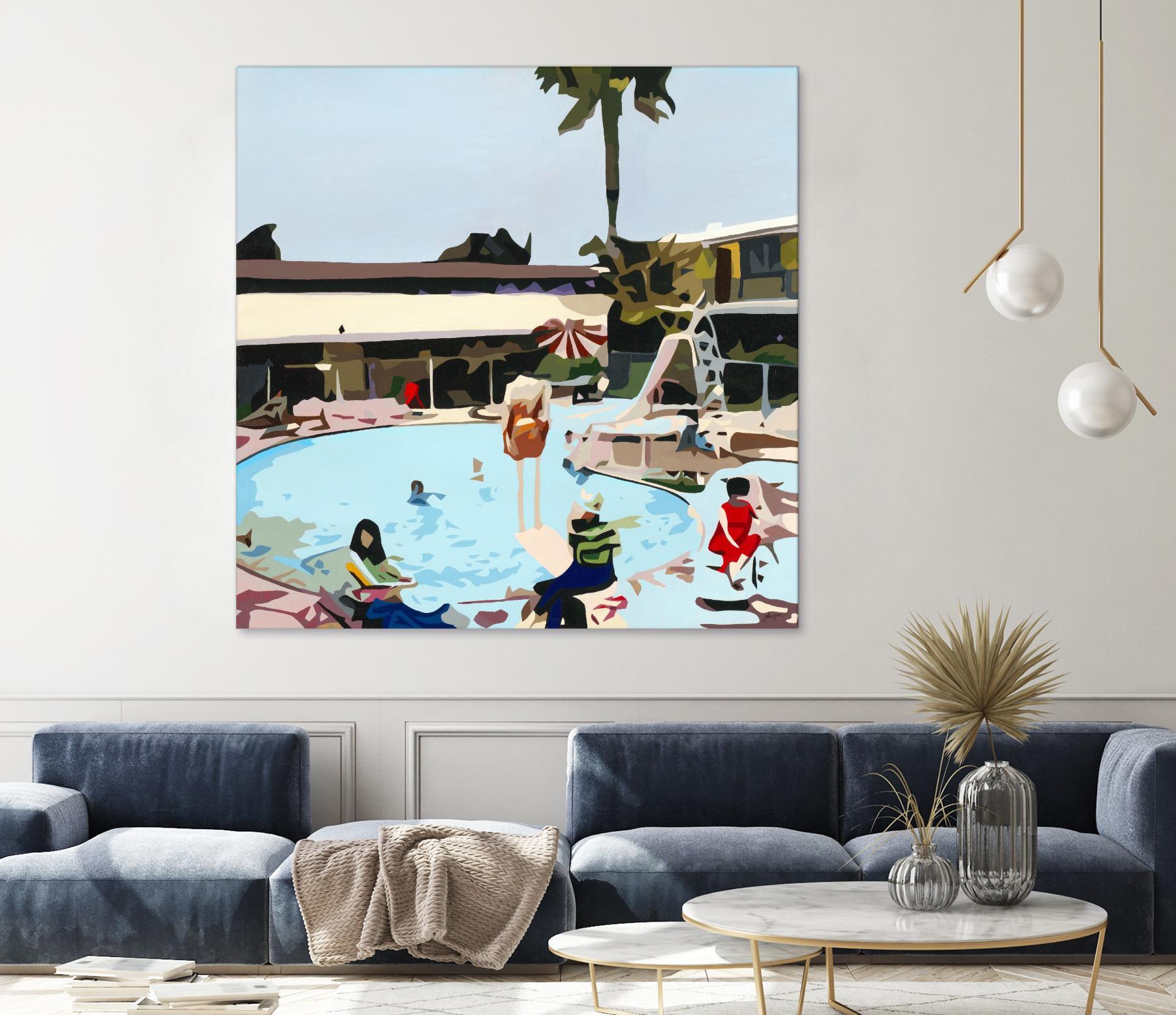 Off The Deep by Beth Ann Lawson on GIANT ART - blues coastal pool