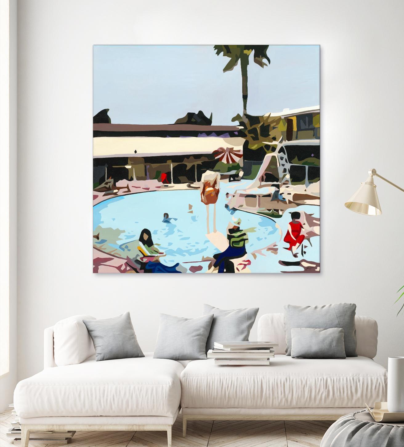 Off The Deep by Beth Ann Lawson on GIANT ART - blues coastal pool