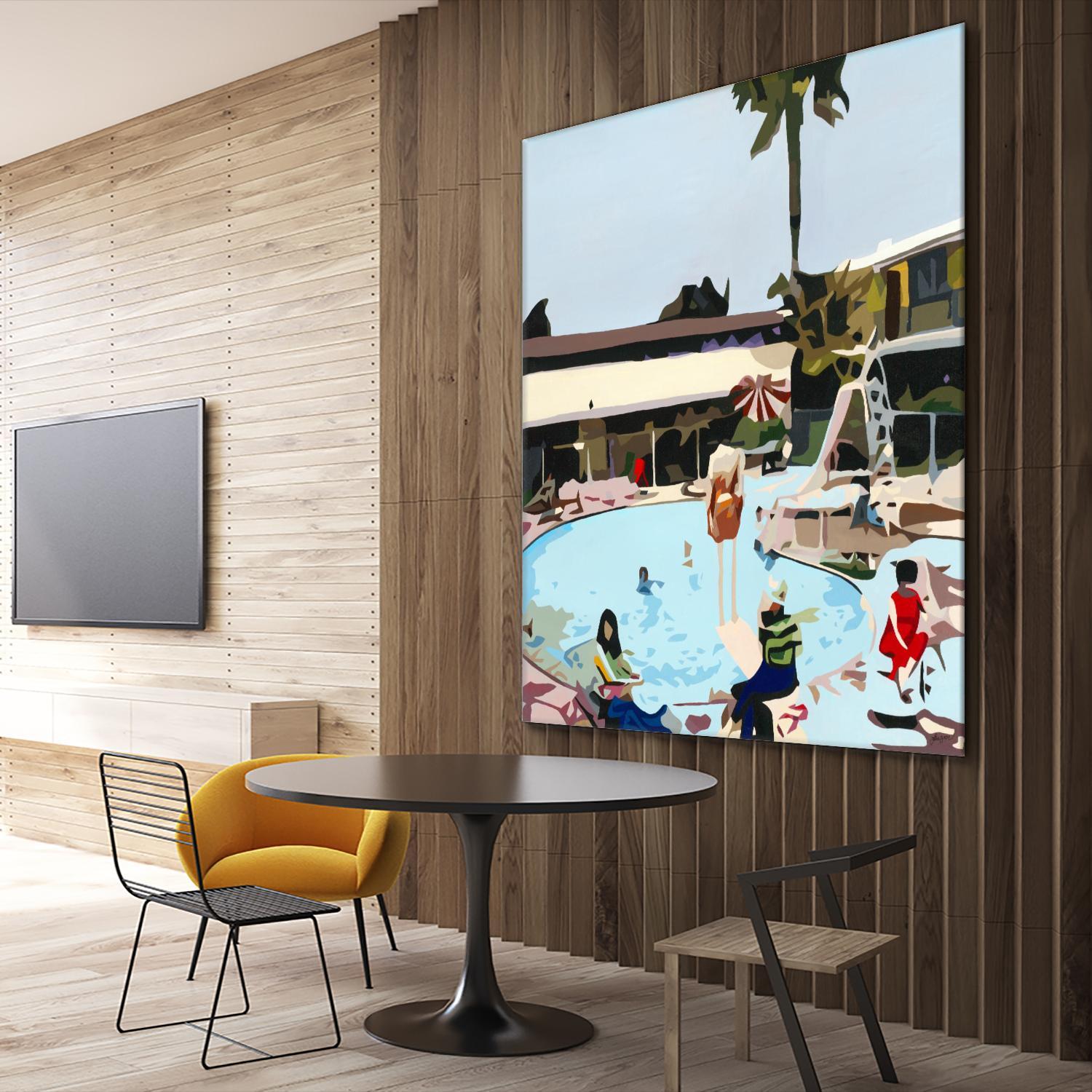 Off The Deep by Beth Ann Lawson on GIANT ART - blues coastal pool