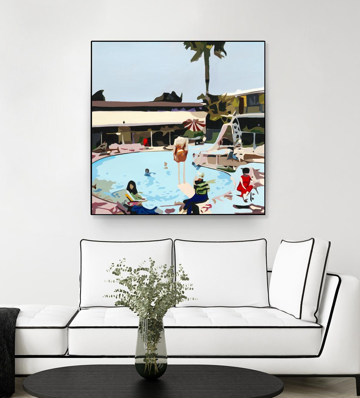 Off The Deep by Beth Ann Lawson on GIANT ART - blues coastal pool