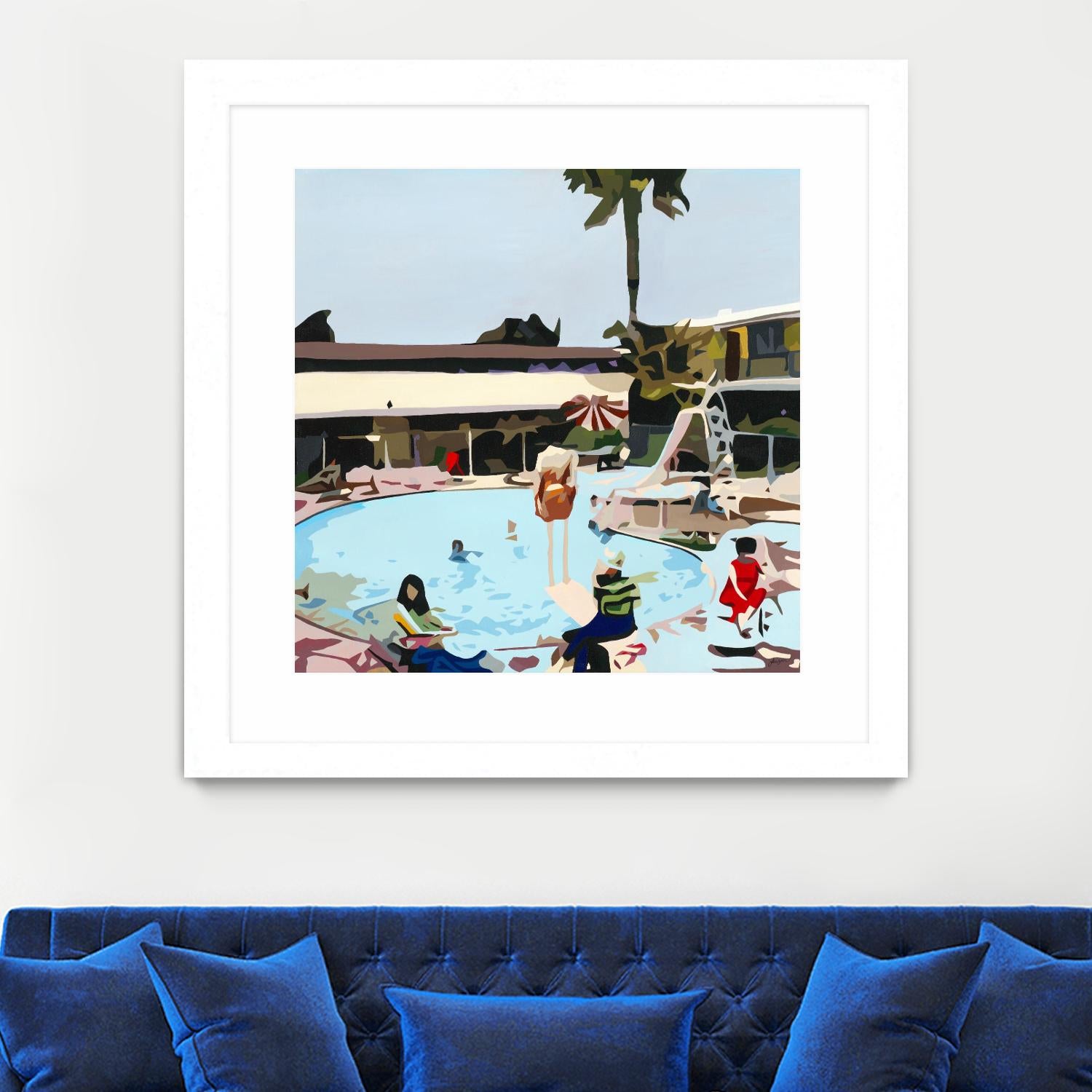 Off The Deep by Beth Ann Lawson on GIANT ART - blues coastal pool