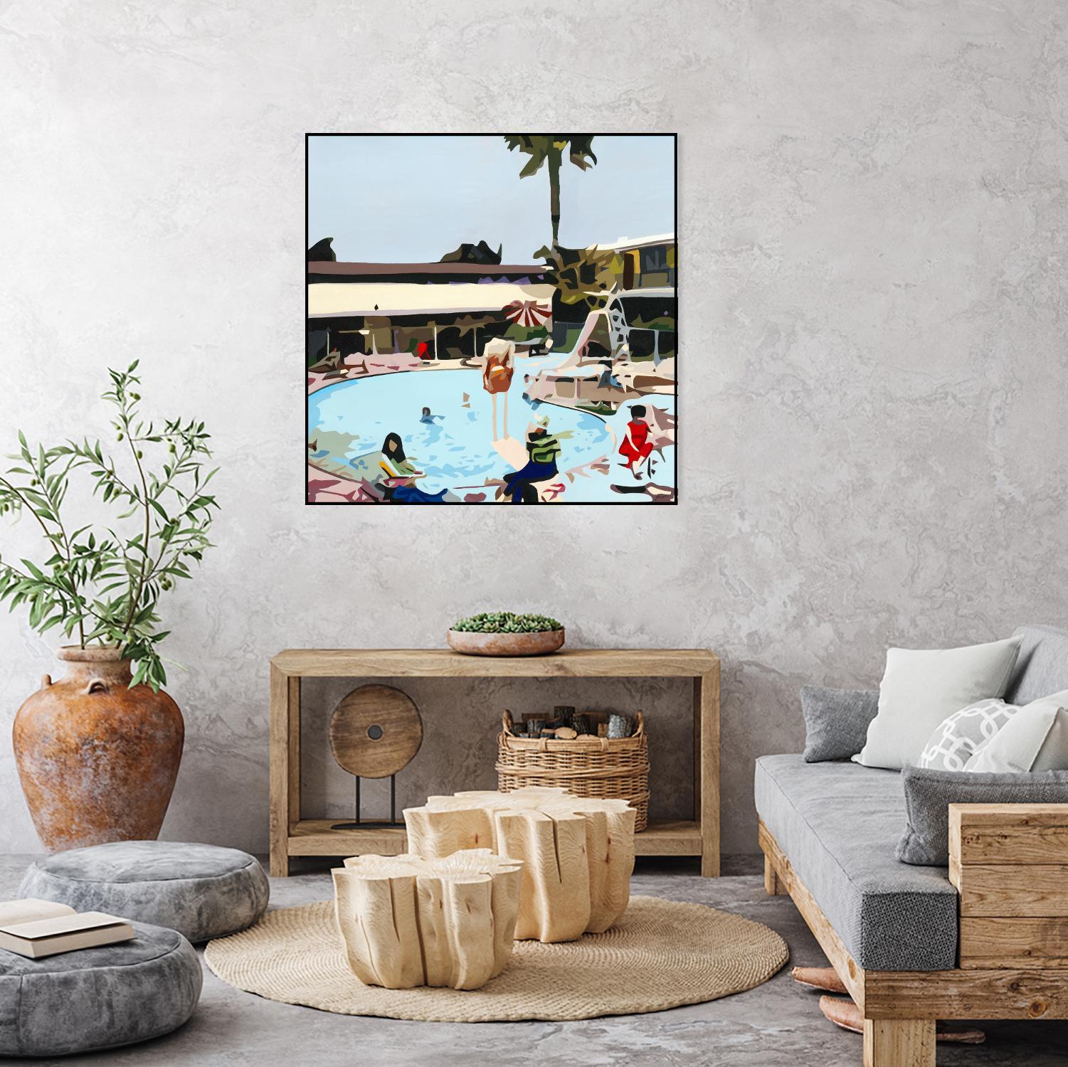 Off The Deep by Beth Ann Lawson on GIANT ART - blues coastal pool