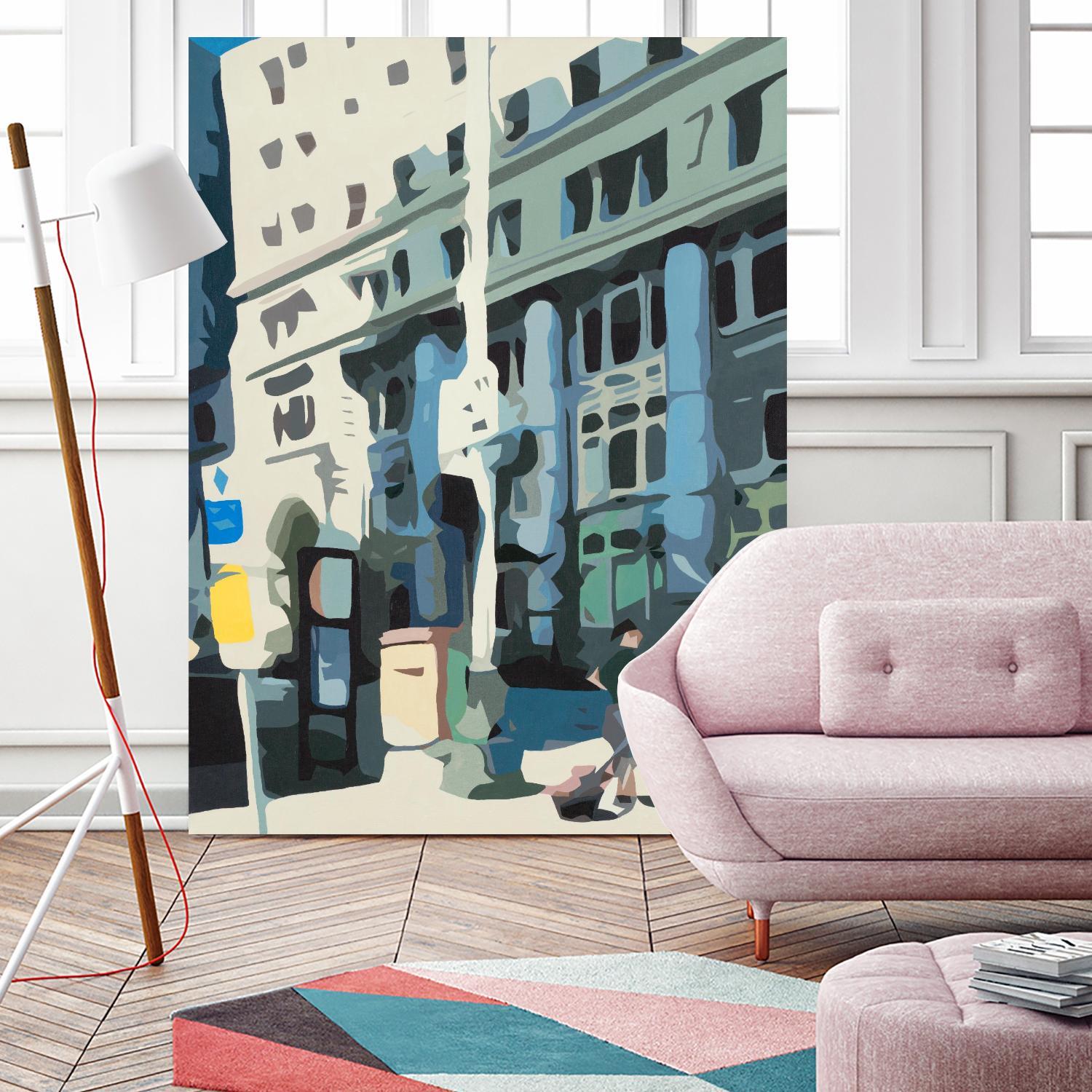 Alone Downtown by Beth Ann Lawson on GIANT ART - whites & creams cityscapes city