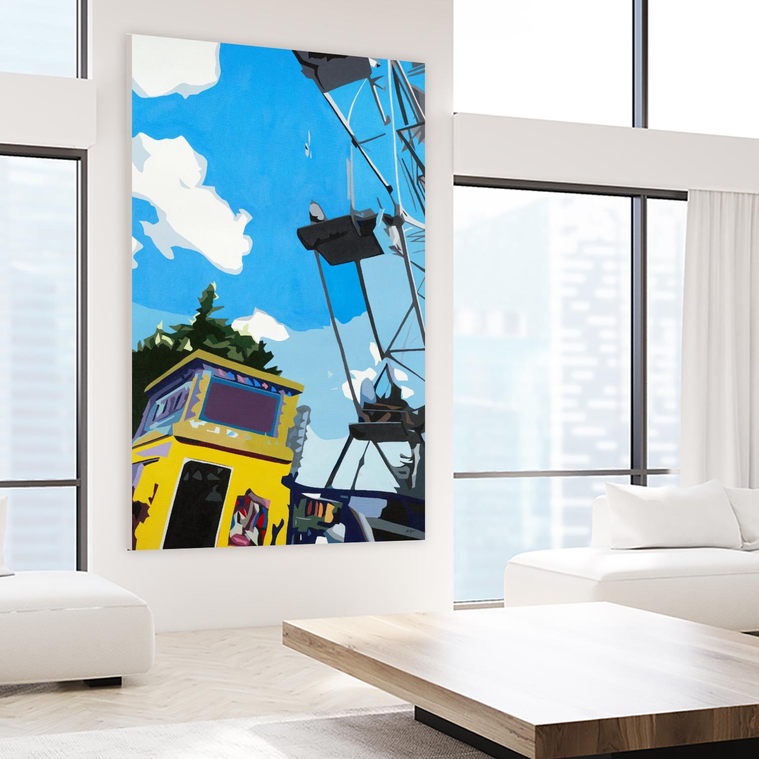 YOLO! by Beth Ann Lawson on GIANT ART - blues cityscapes ferris wheel