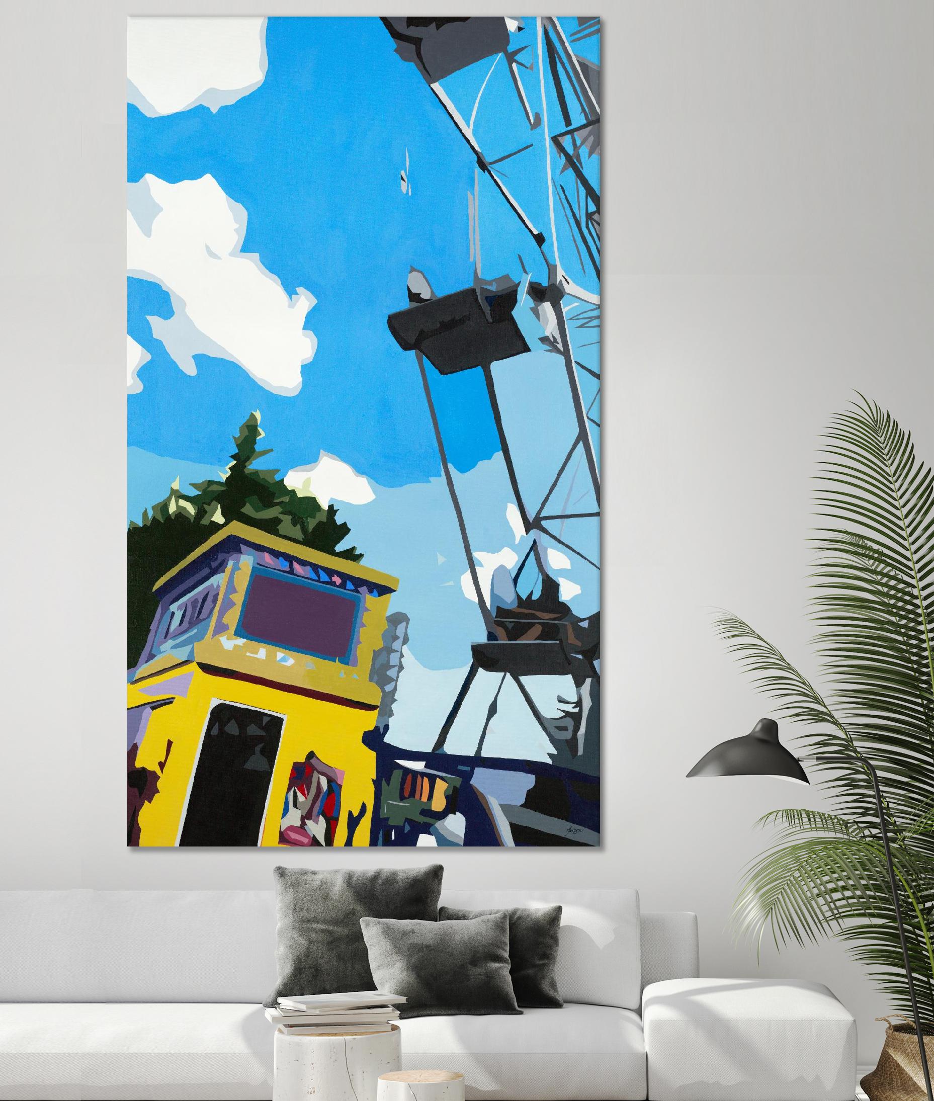 YOLO! by Beth Ann Lawson on GIANT ART - blues cityscapes ferris wheel