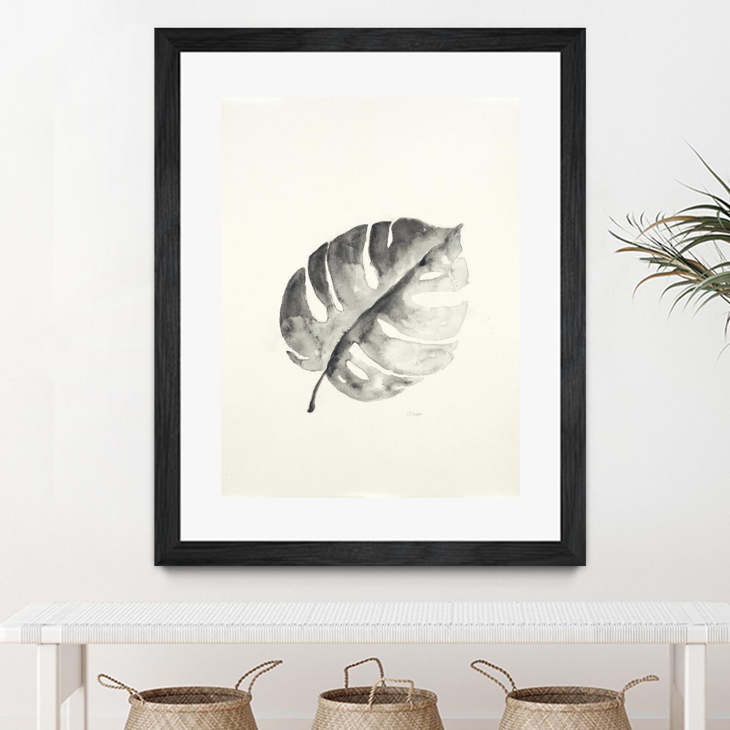 Black & White Palm I by Patti Mann on GIANT ART - grey botany