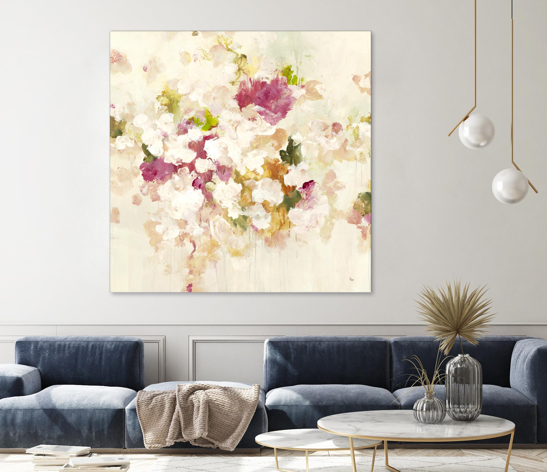 Floral Blush V4 by Lisa Ridgers on GIANT ART - whites & creams abstracted florals