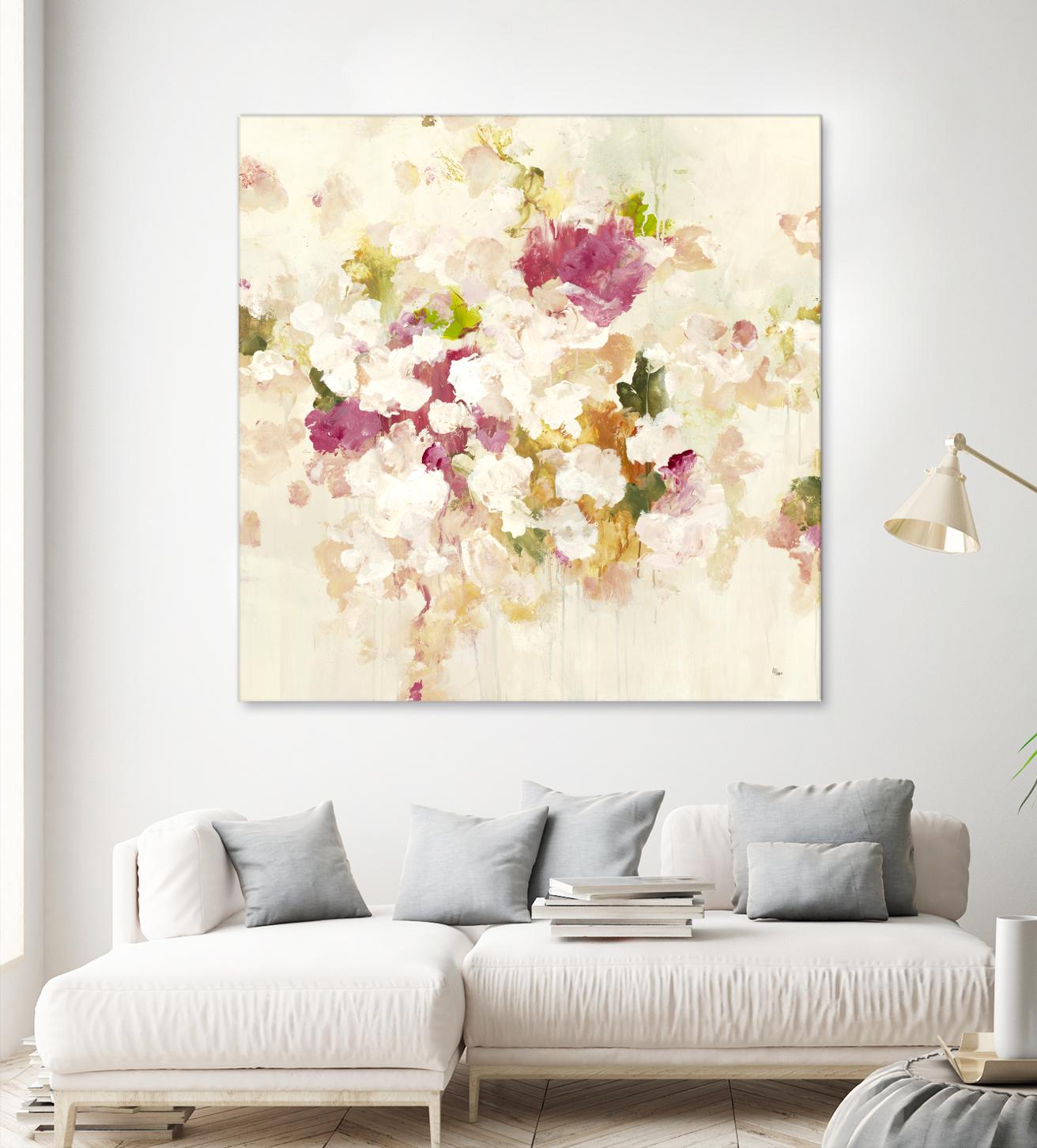 Floral Blush V4 by Lisa Ridgers on GIANT ART - whites & creams abstracted florals