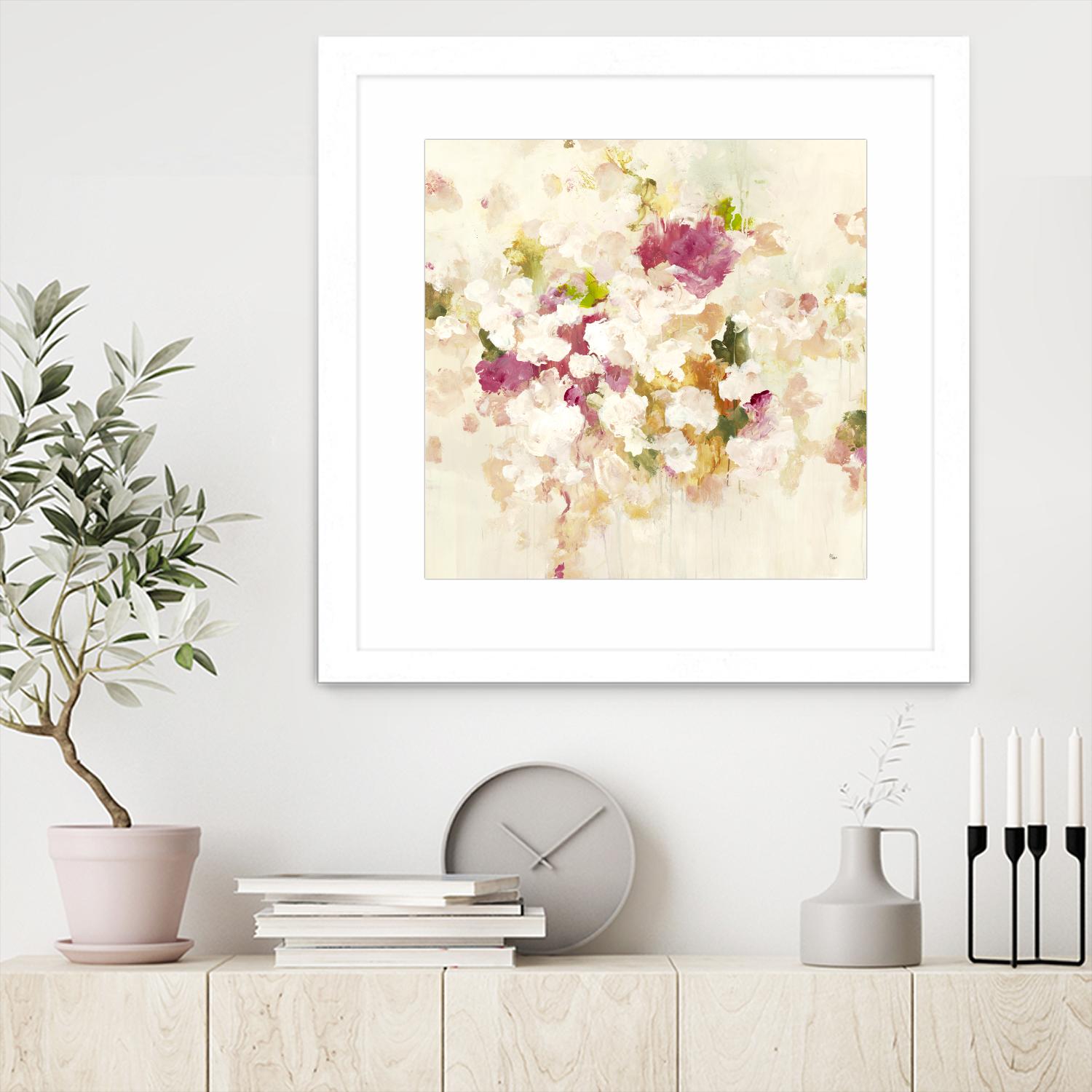 Floral Blush V4 by Lisa Ridgers on GIANT ART - whites & creams abstracted florals