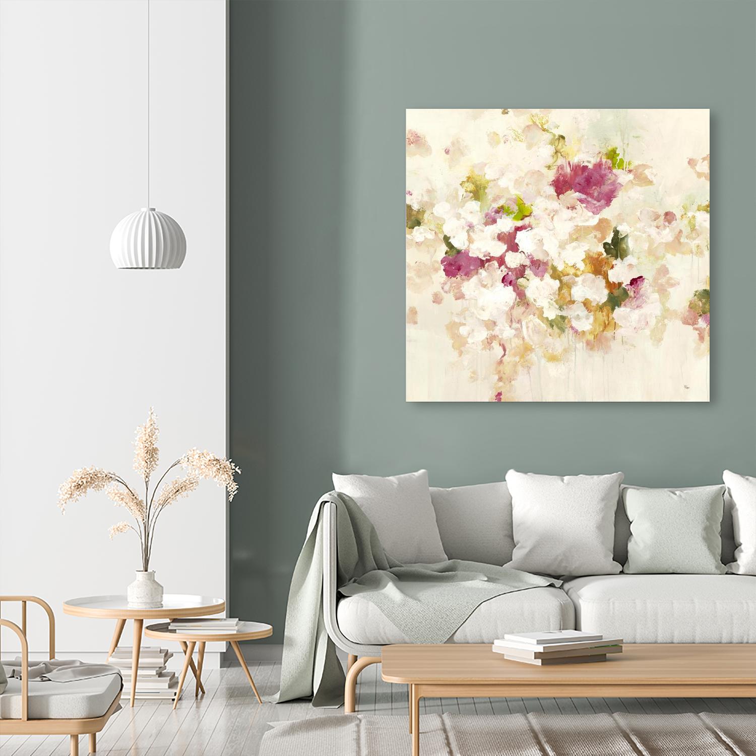 Floral Blush V4 by Lisa Ridgers on GIANT ART - whites & creams abstracted florals