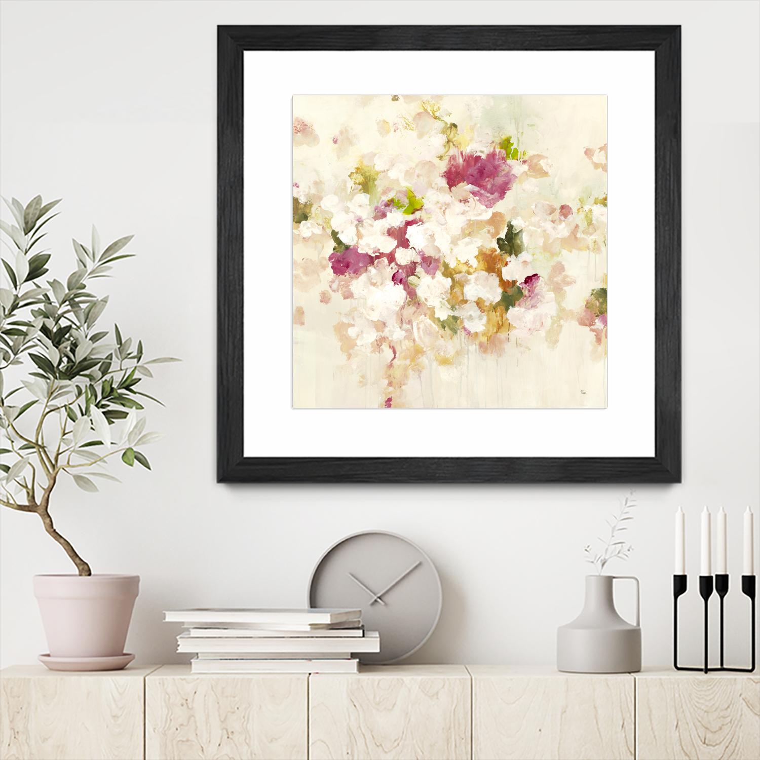 Floral Blush V4 by Lisa Ridgers on GIANT ART - whites & creams abstracted florals