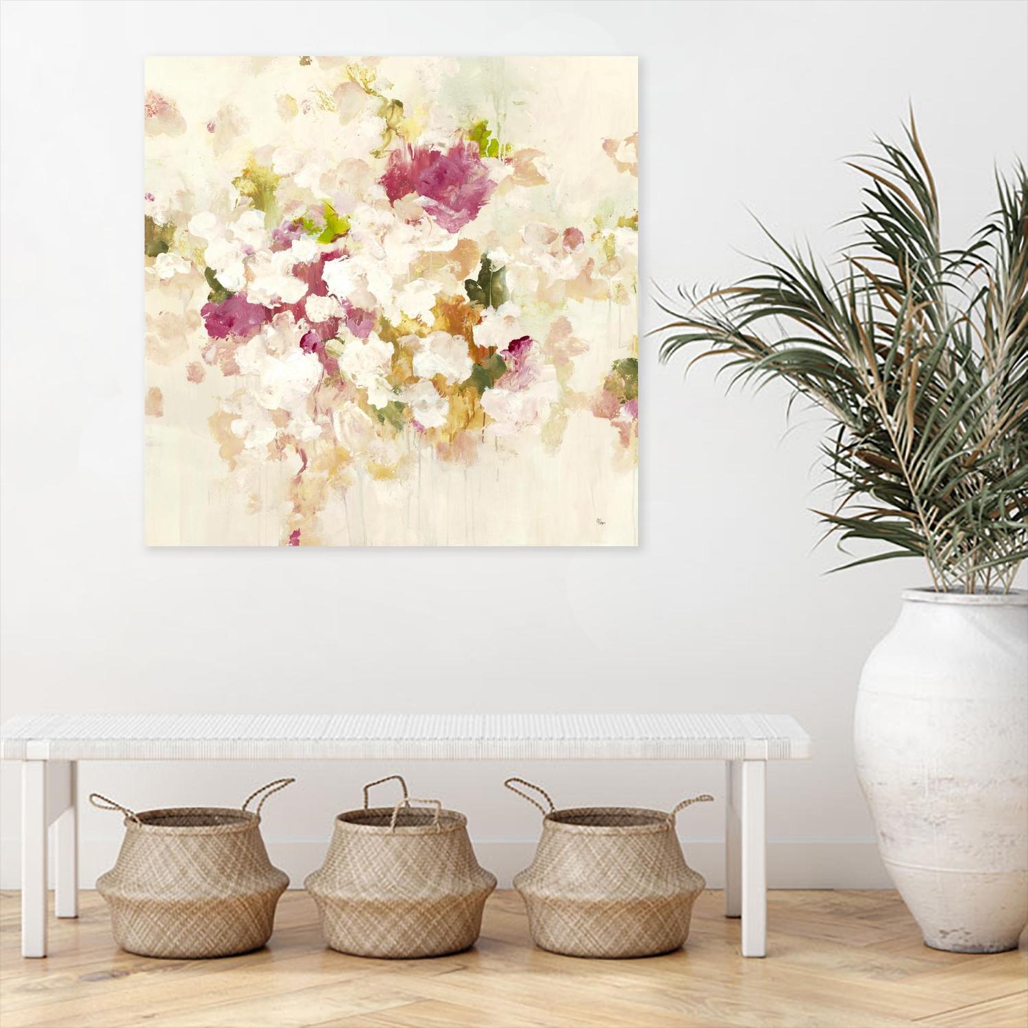 Floral Blush V4 by Lisa Ridgers on GIANT ART - whites & creams abstracted florals